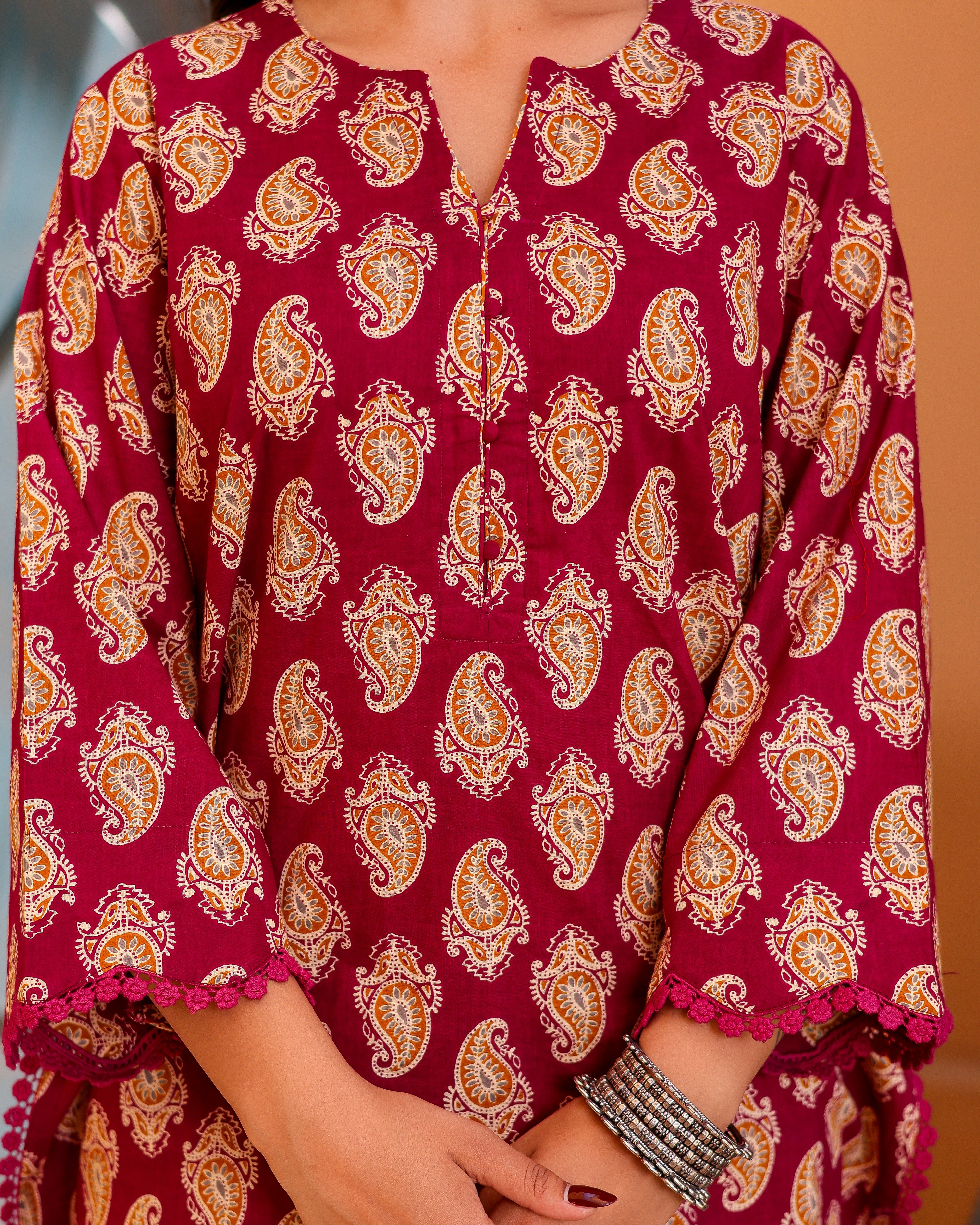 Magenta Paisley Handblock Suit Set - 001A0811.JPG