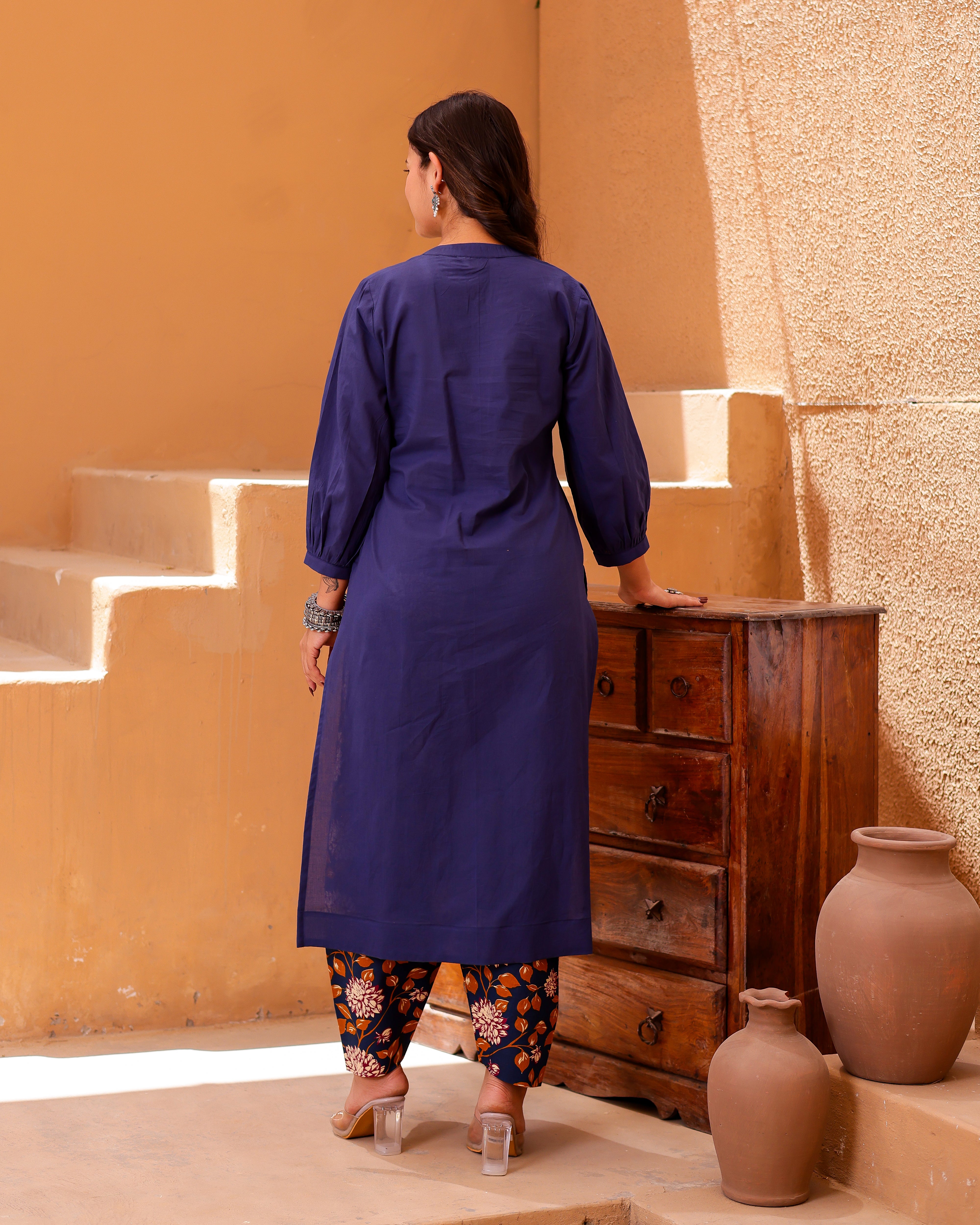 navy blue cotton salwar suit set - 001A0938.JPG