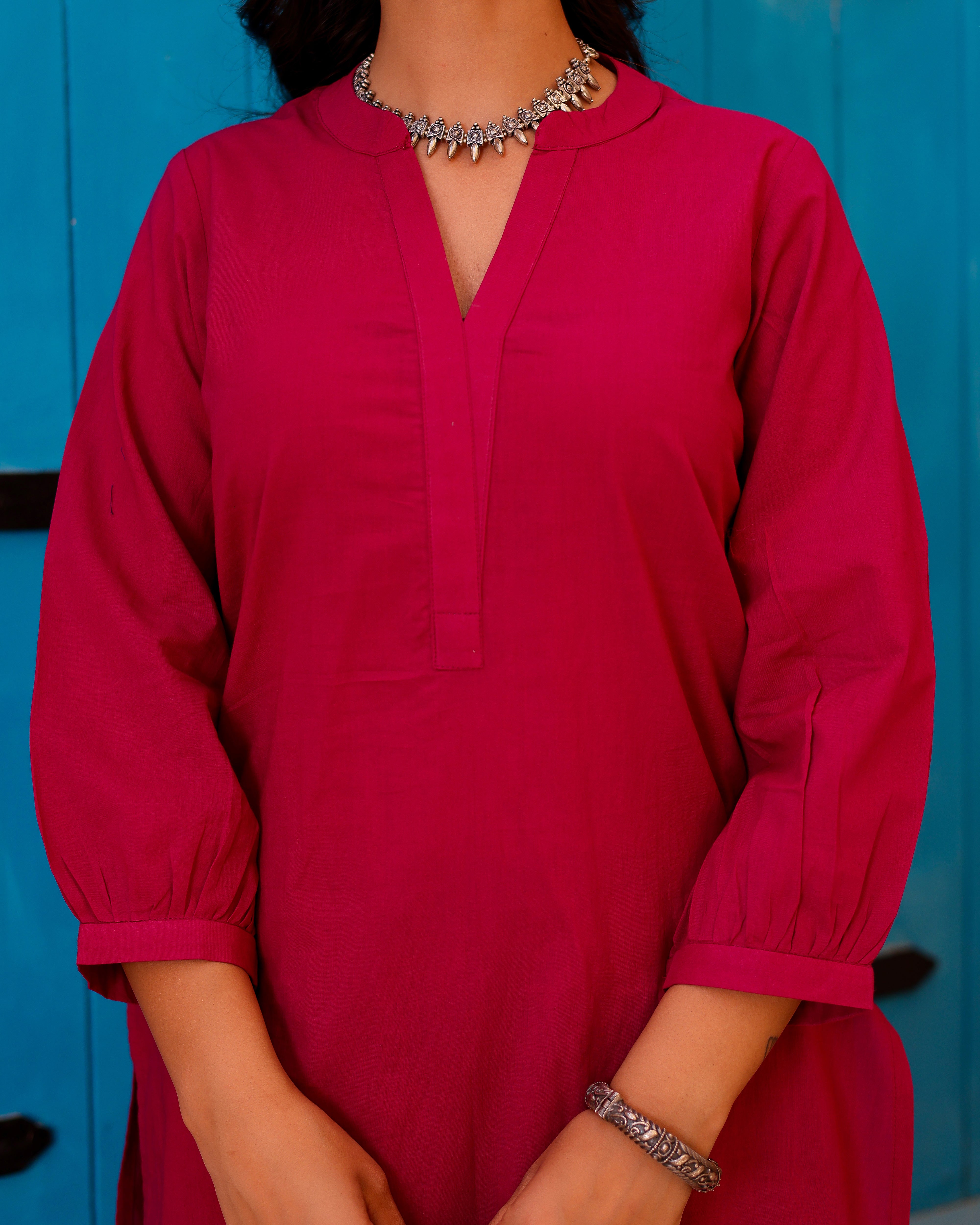 Magenta Paisley Handblock Suit Set - 001A1039.JPG