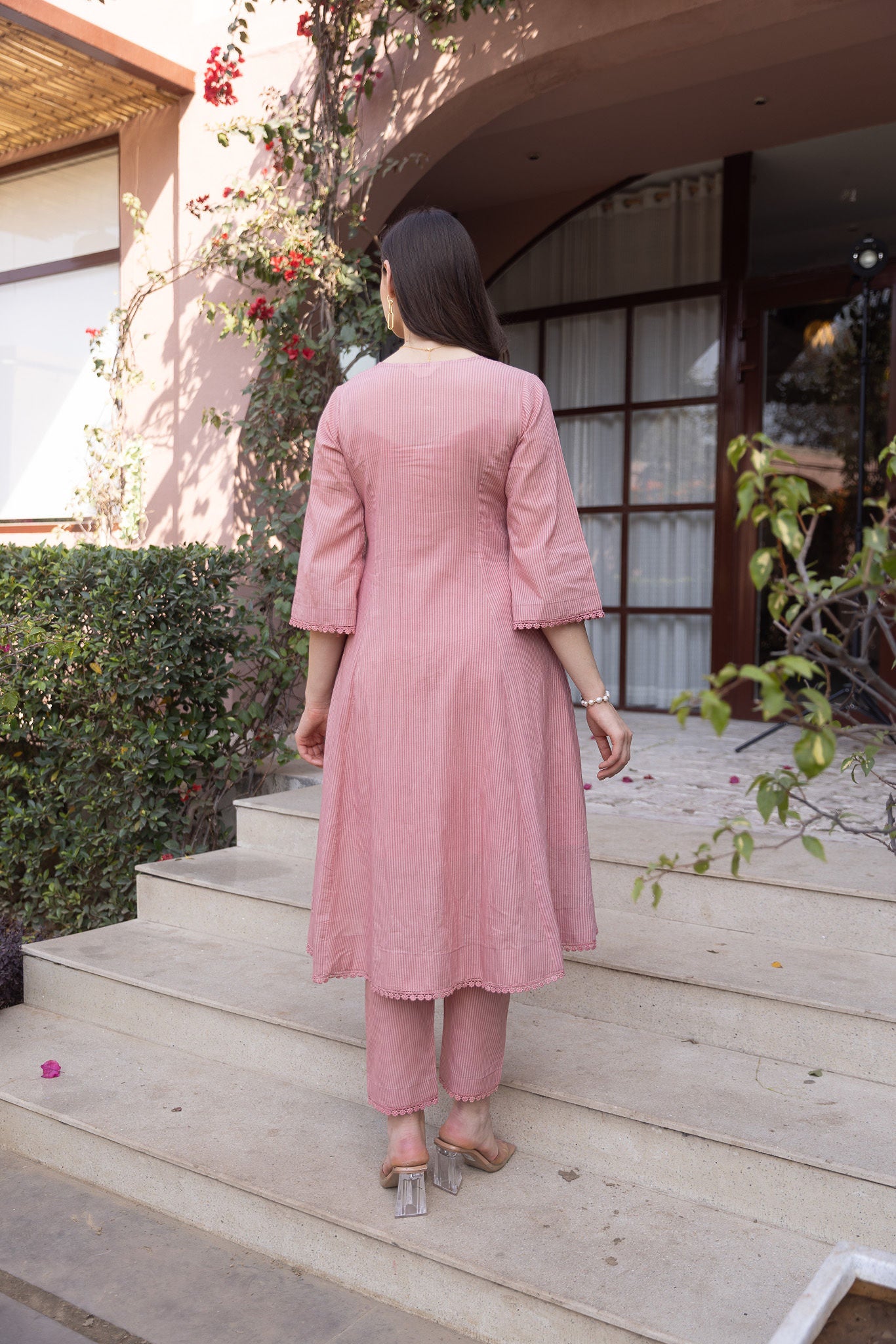 Old Rose Silly Cottan 3 Kali Suit Set