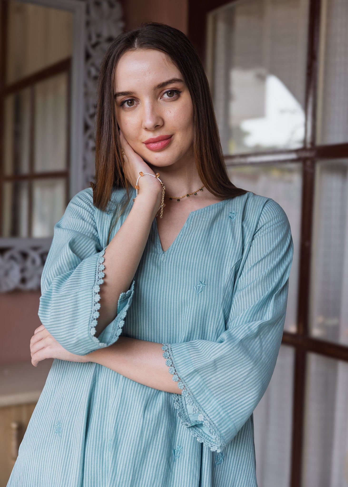 Mint Silly Cottan 3 Kali Suit Set