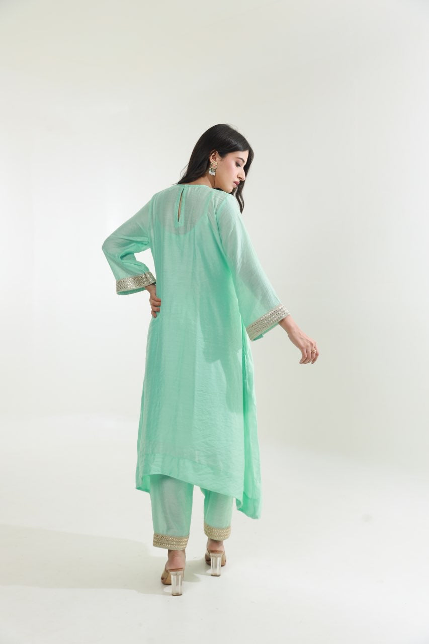 Sky Chanderi Straight Set Asrumo