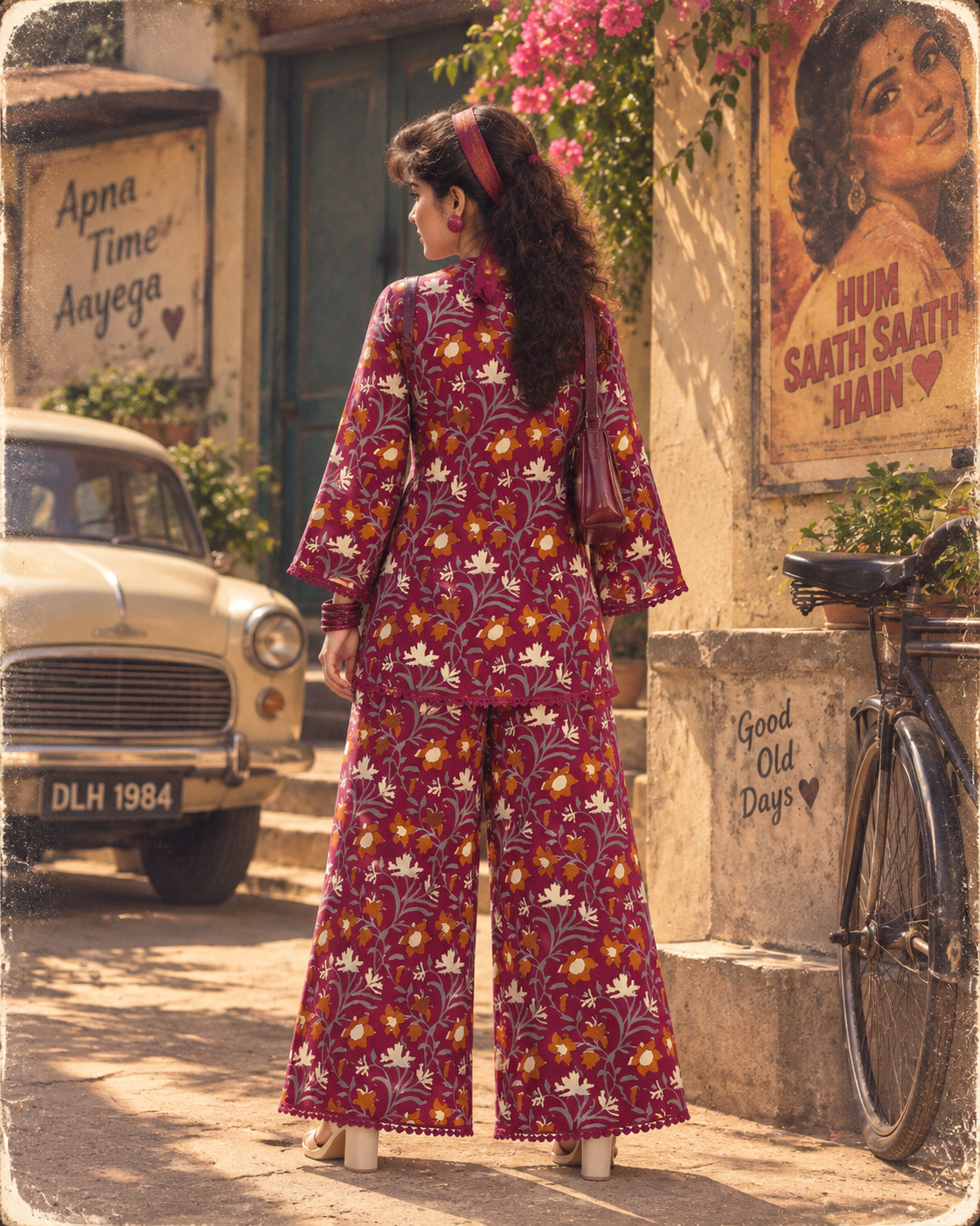 Magenta Jaal Handblock Co-Ord Set
