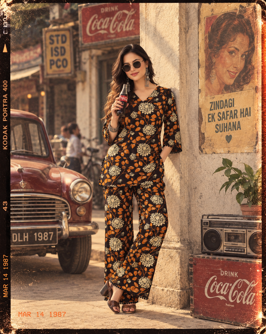 Black Hand-Block Co-ord Set