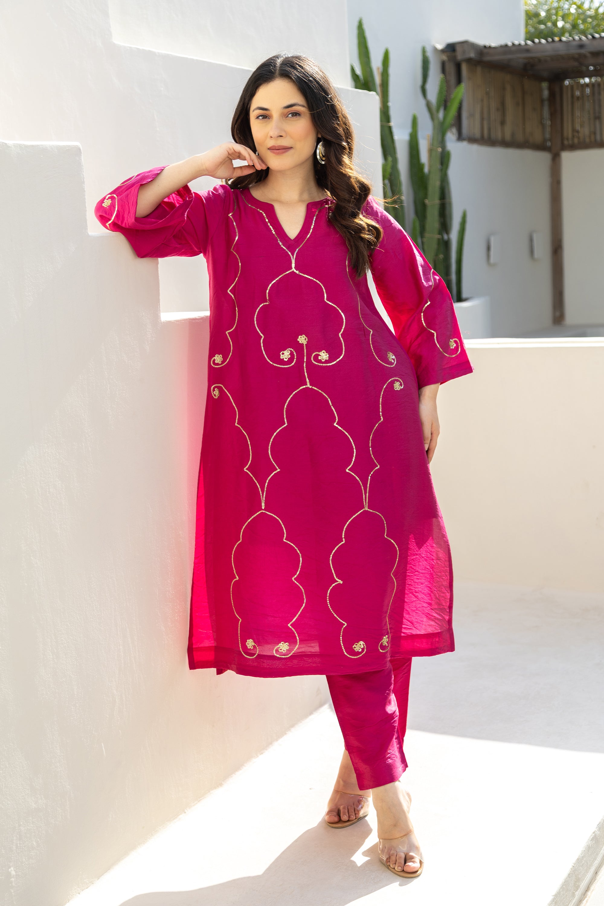 Rani Bagh Embroidered Chanderi Co-Ord Set