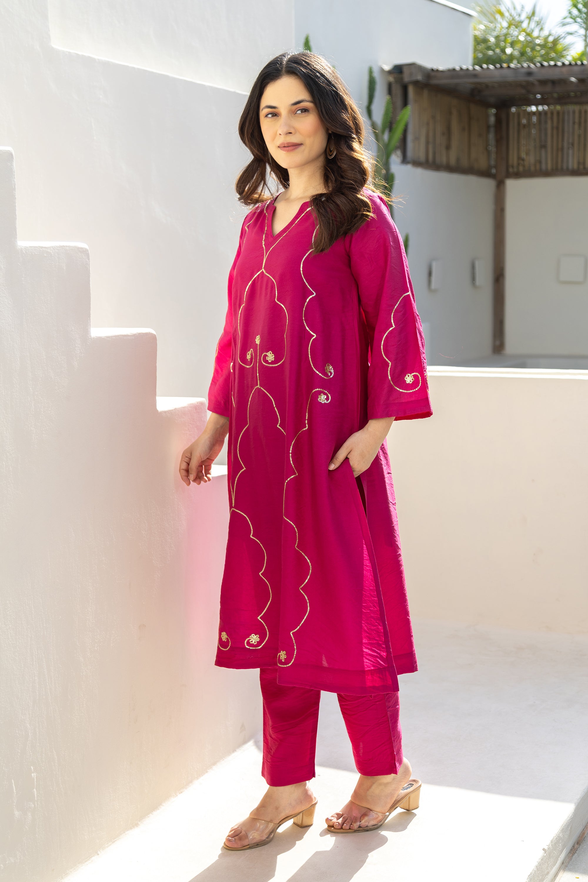 Rani Bagh Embroidered Chanderi Co-Ord Set