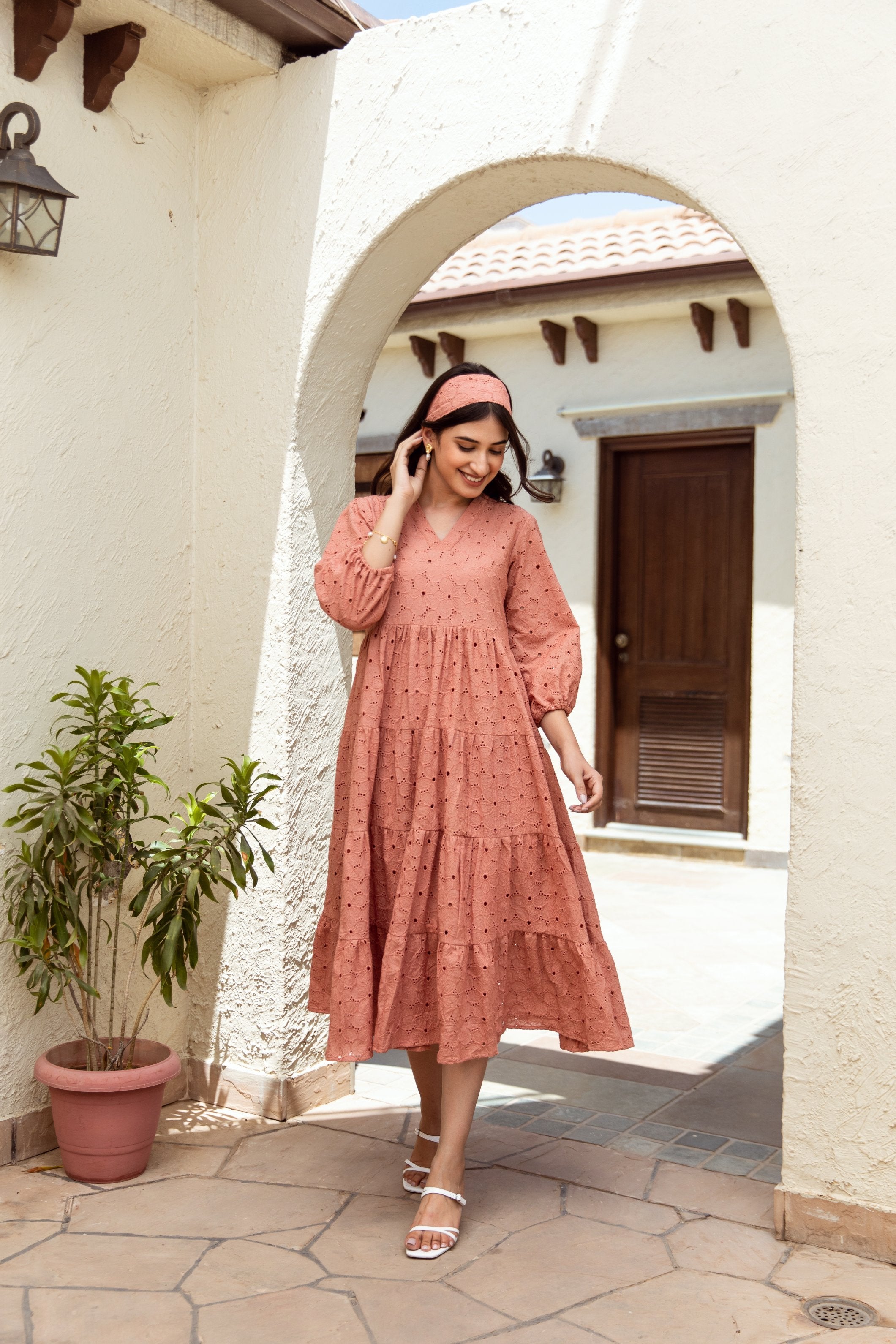 Redwood schiffly cotton dress Asrumo