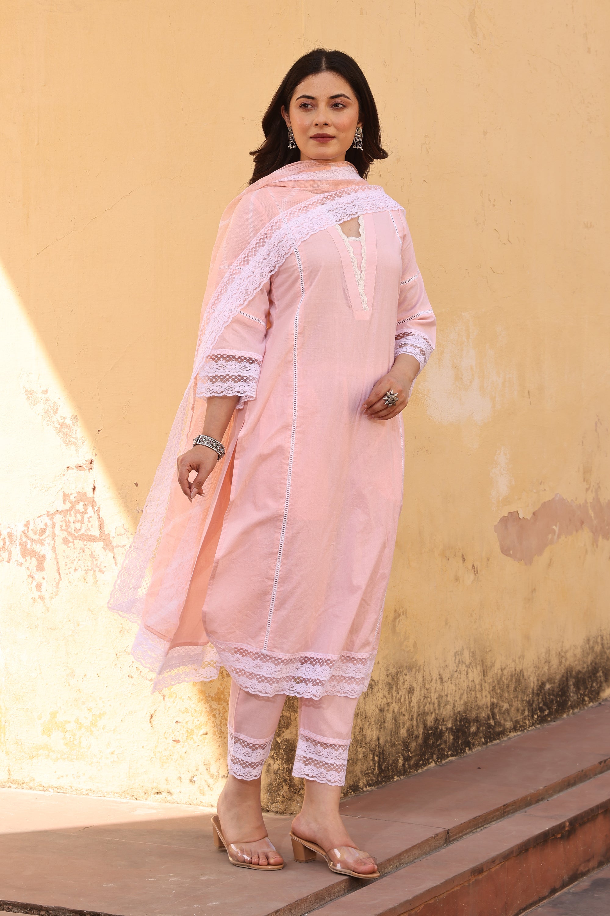 Piyu Light Pink Cotton Suit Set