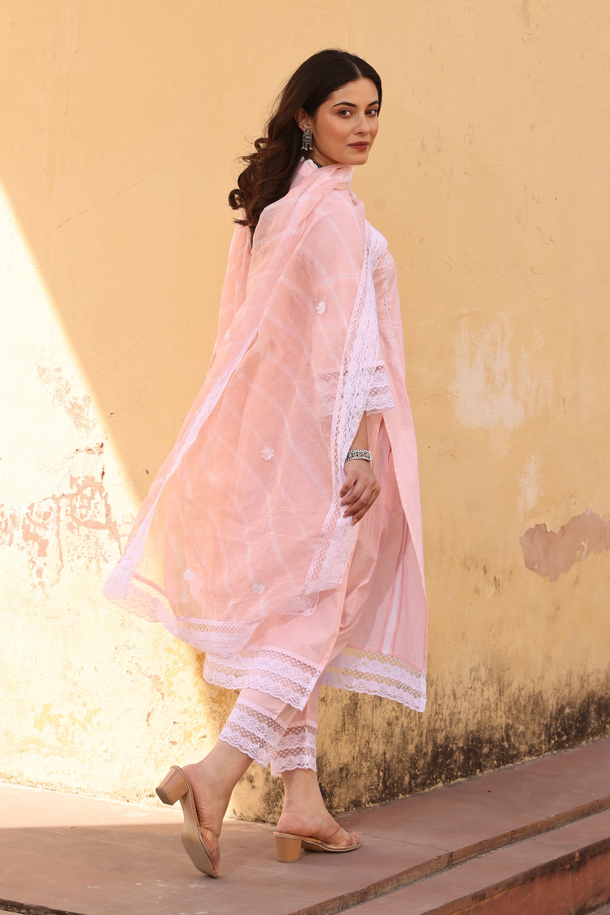 Piyu Light Pink Cotton Suit Set