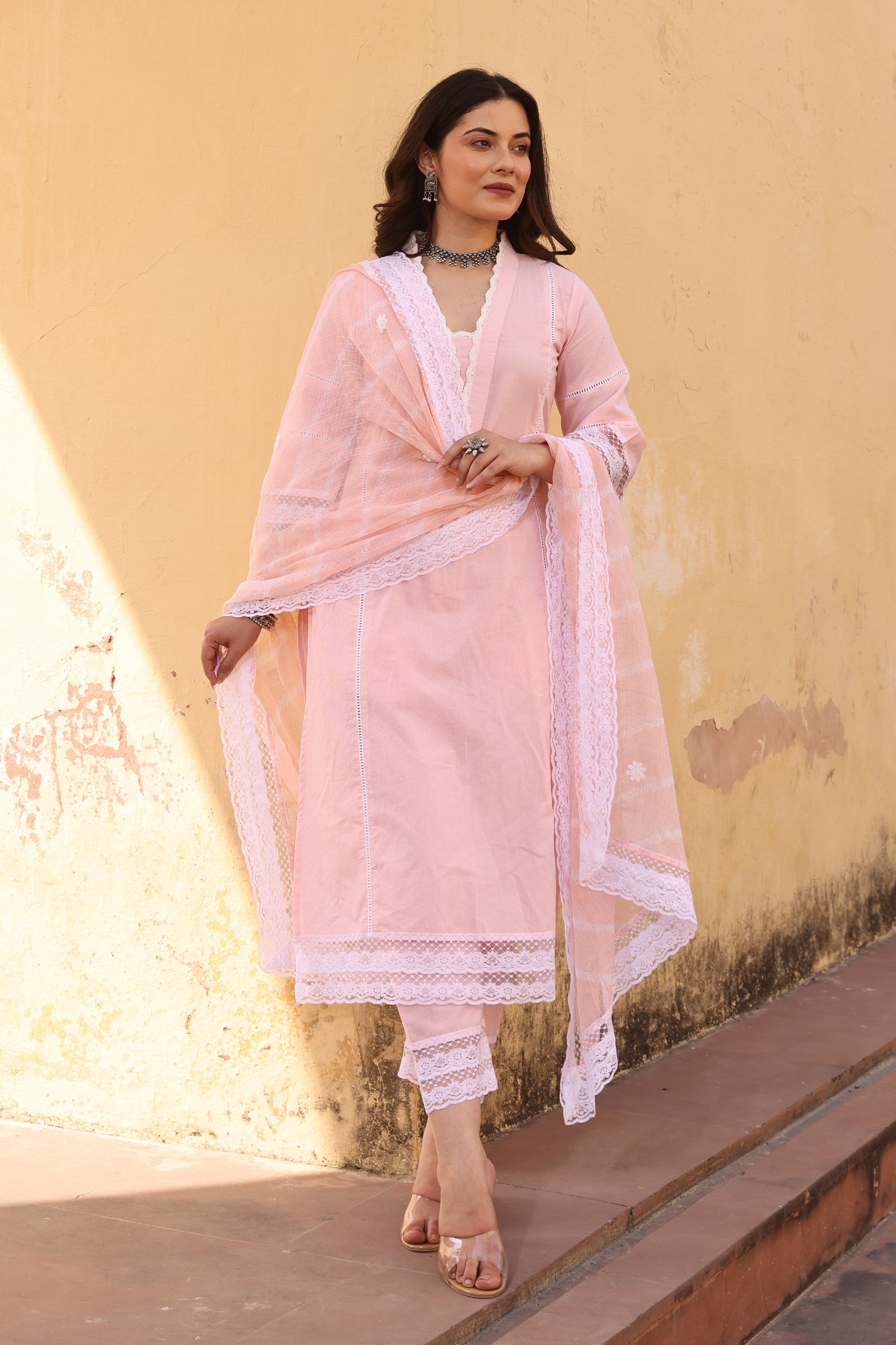 Piyu Light Pink Cotton Suit Set