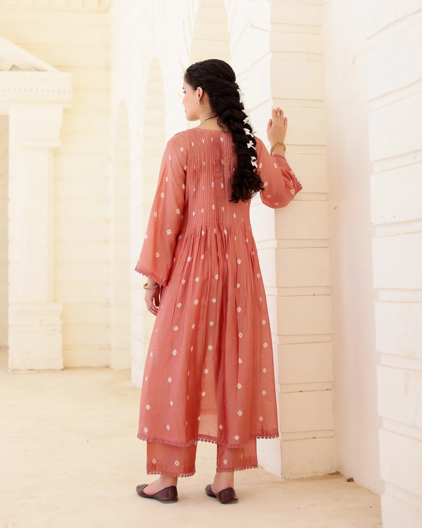 Terra Bloom Chanderi Hand Bandhej Suit Set with Dupatta - AS-TTME-24 (9)