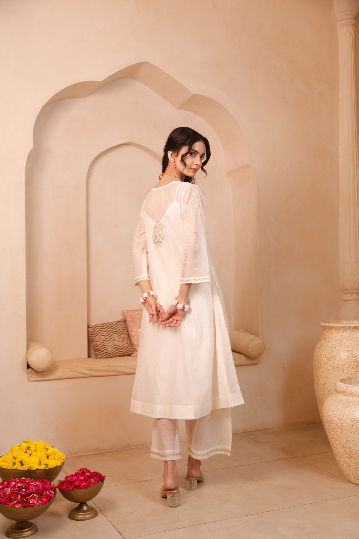 Noor Ivory Chanderi Suit Set - Image 5