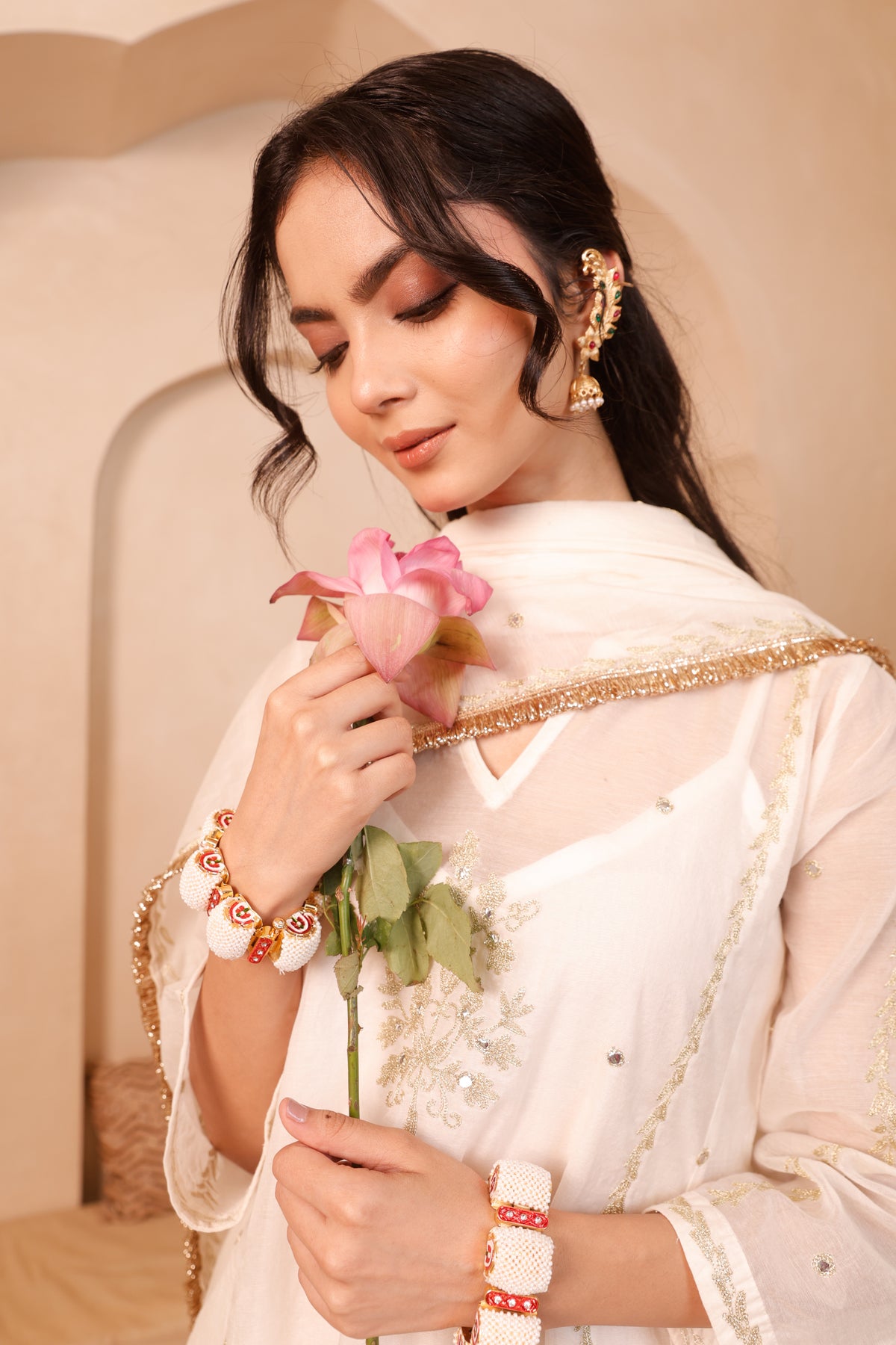 Noor Ivory Chanderi Suit Set - Image 8