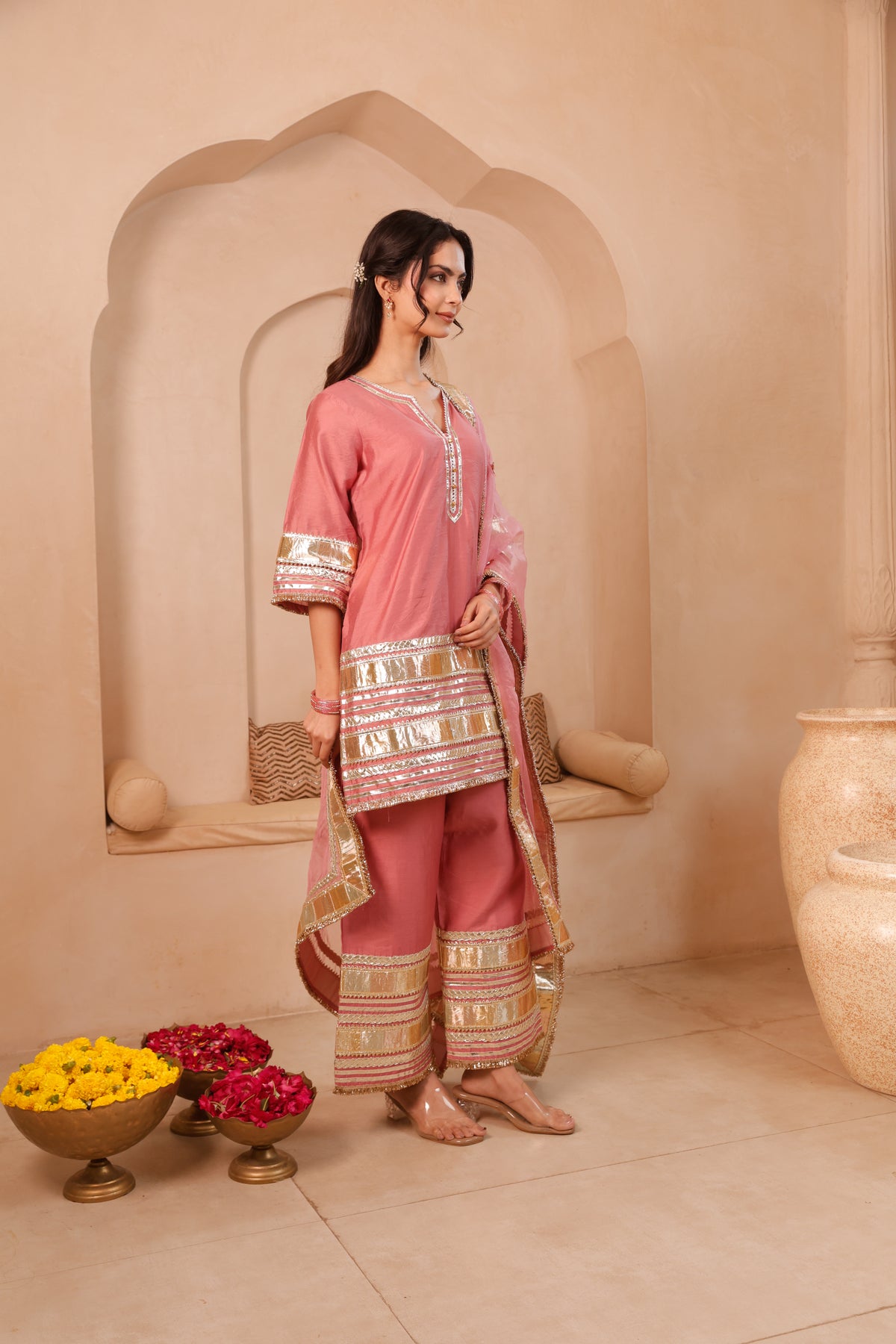 Sitara Rose Pink Gota Festive Suit Set - Image 6