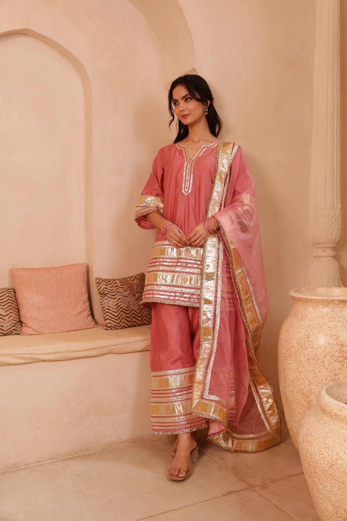 Sitara Rose Pink Gota Festive Suit Set - Image 7