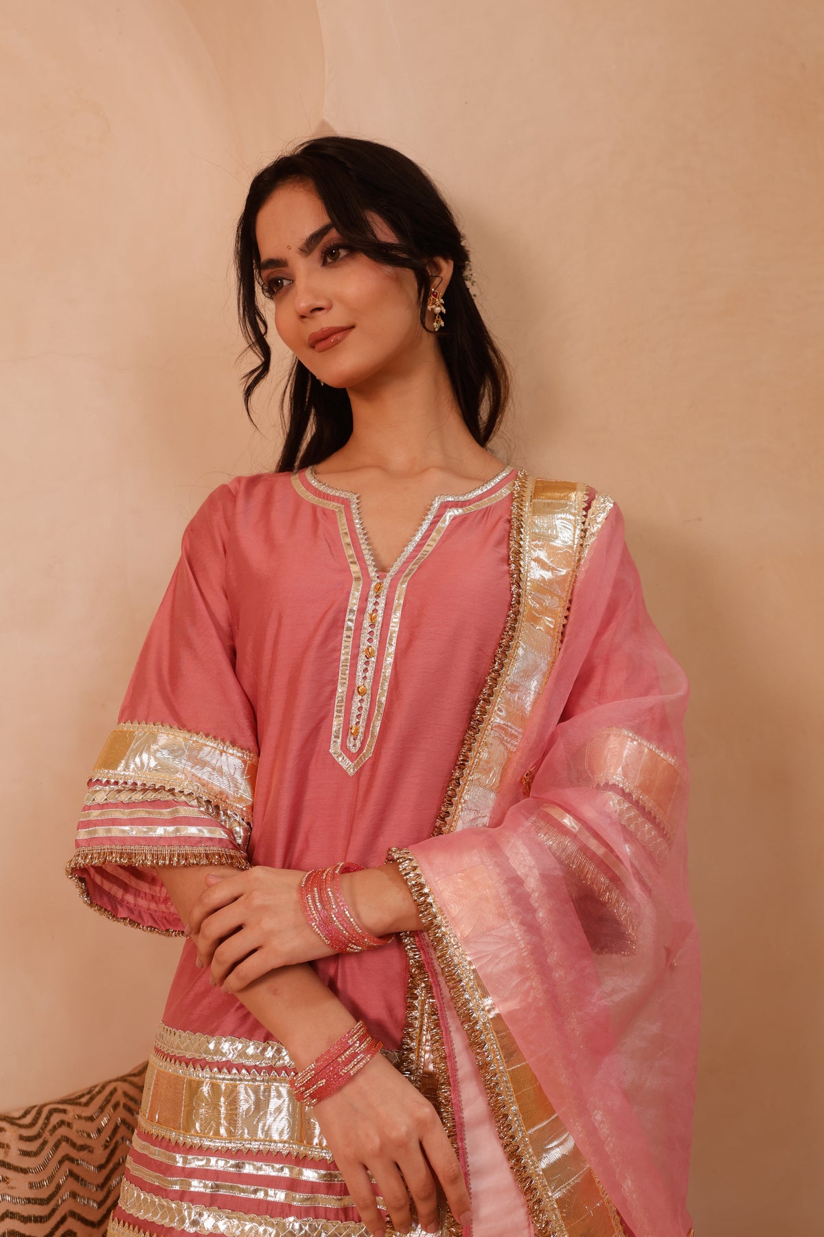 Sitara Rose Pink Gota Festive Suit Set - Image 9