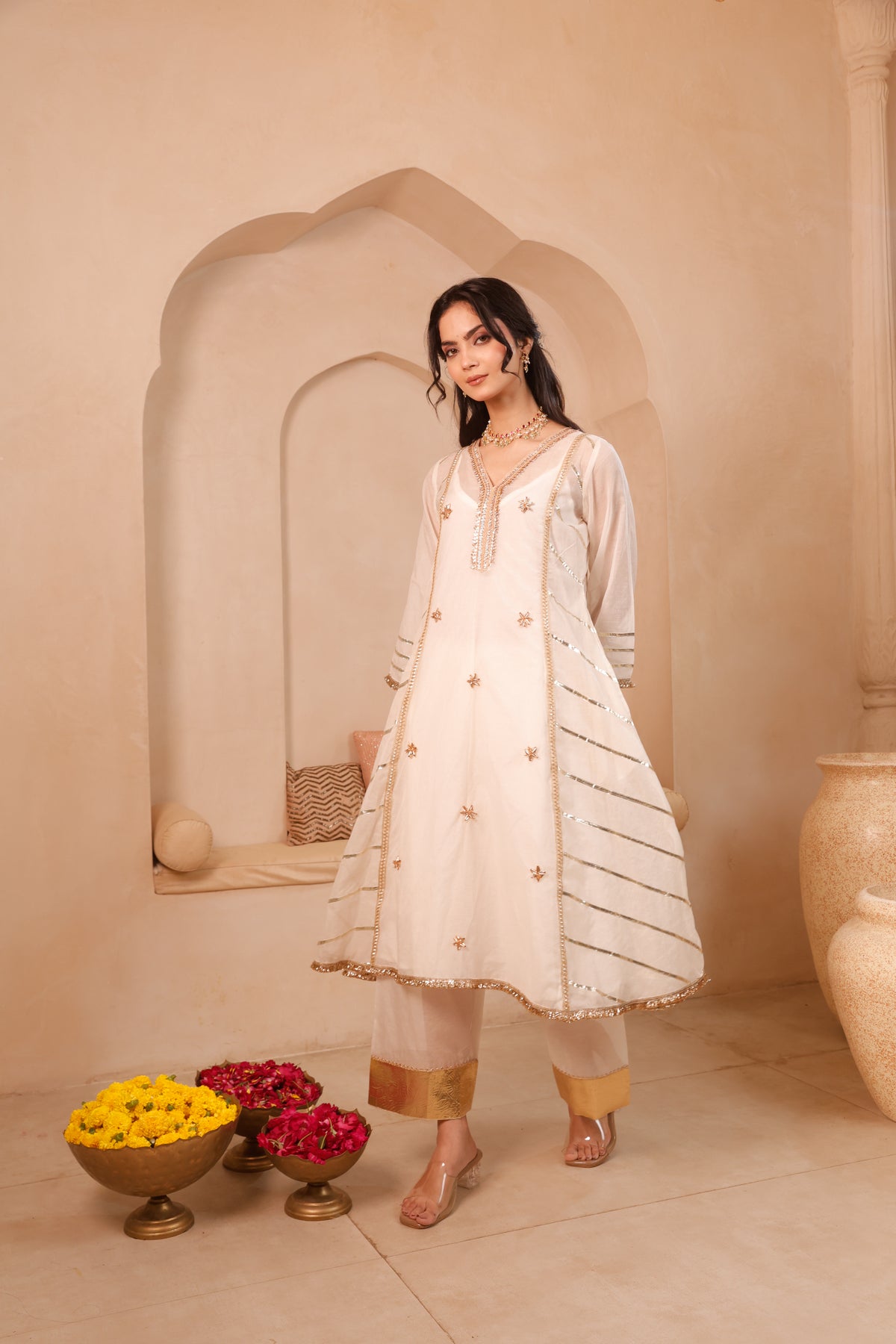 Chaandni Ivory Gota Suit Set - Image 4