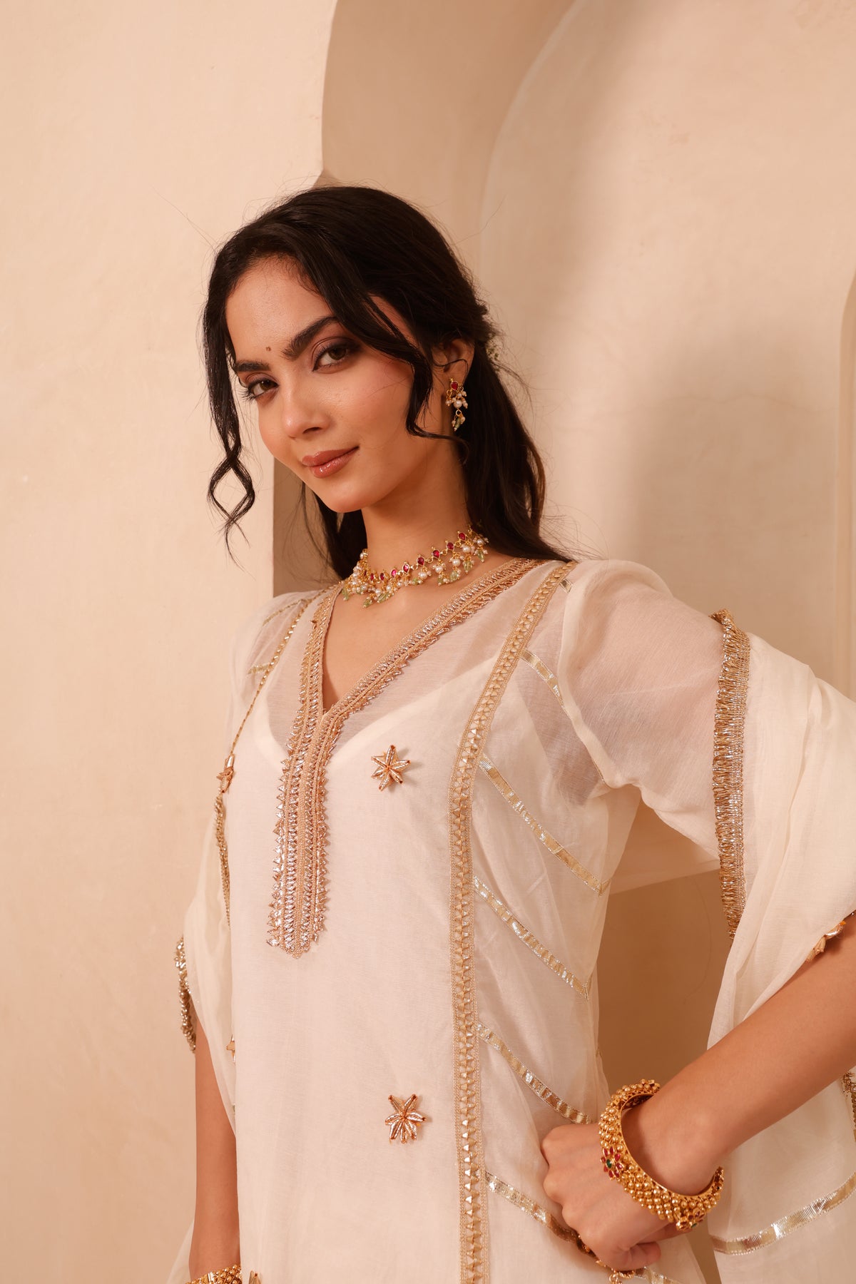 Chaandni Ivory Gota Suit Set - Image 10