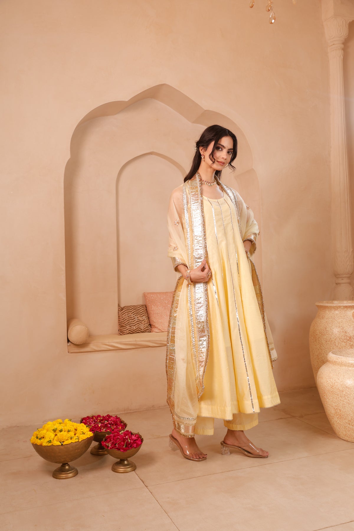 Kesar Chand Chanderi Anarkali Set - Image 7