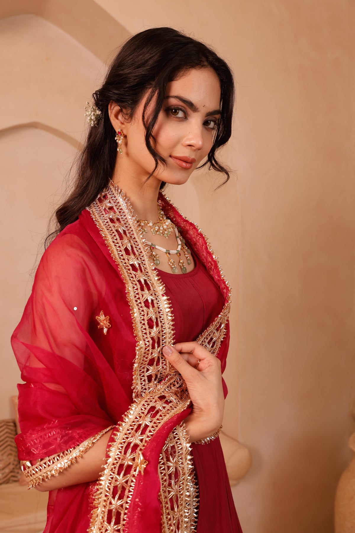 Gulnaar Chanderi Anarkali Set - Image 11