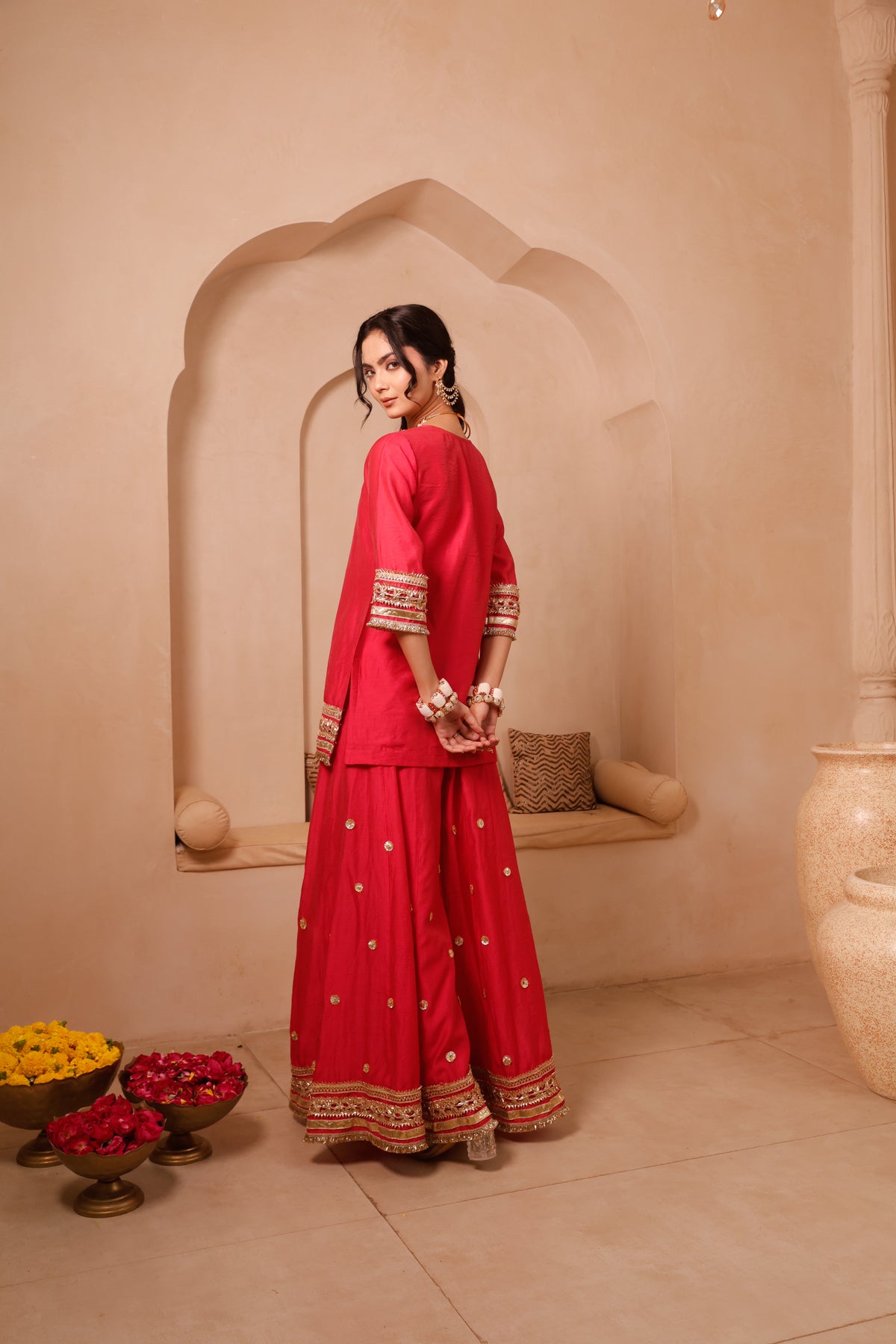 Meher Pink Festive Sharara Set - Image 2