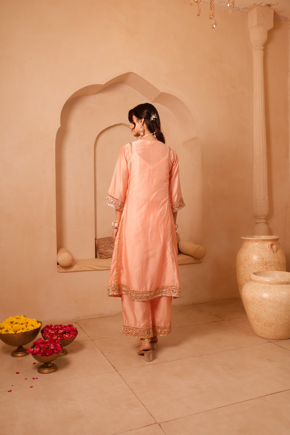 Roshni Peach & Pink Festive Suit Set - Image 2