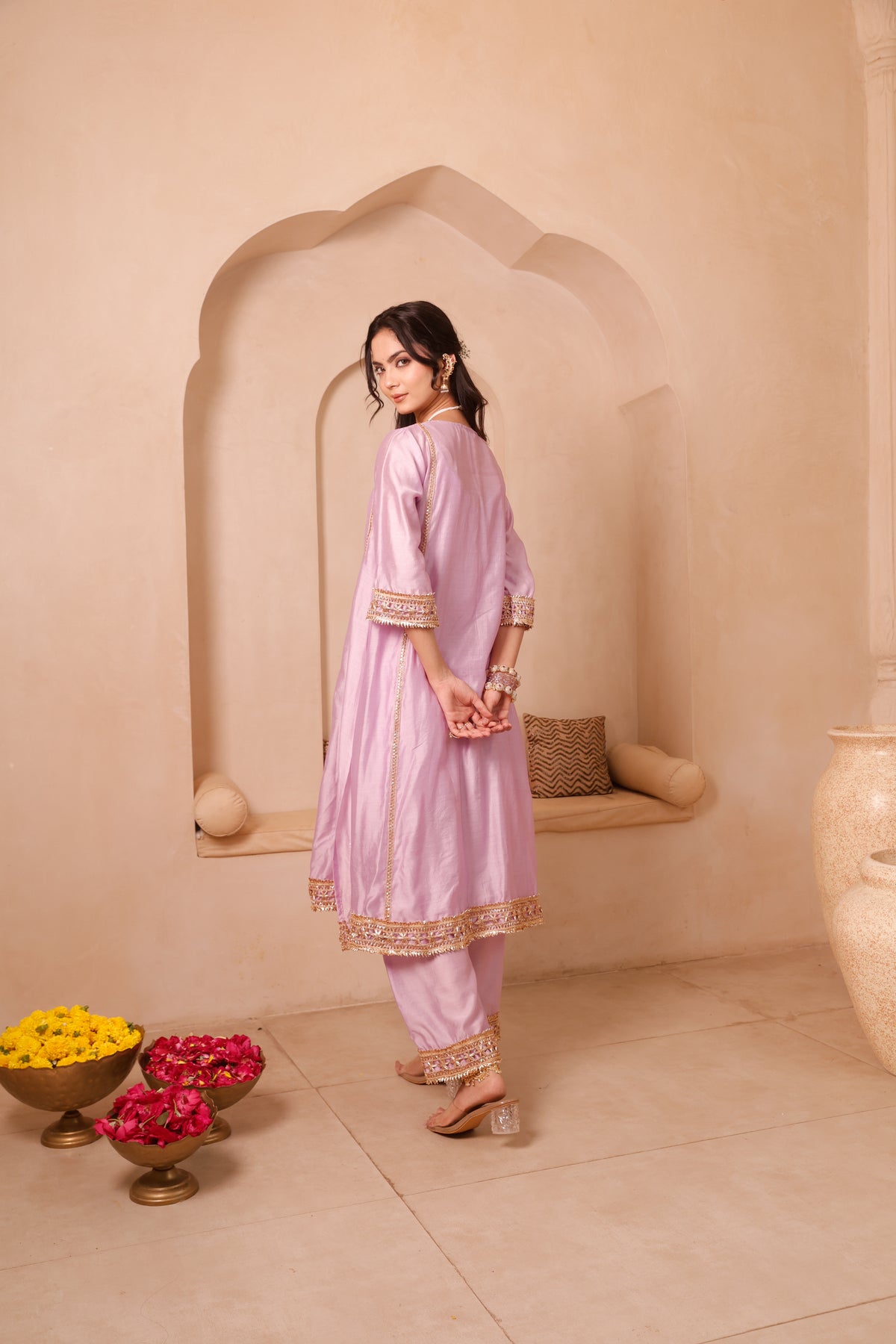 Roshni Lavender Chanderi Festive Suit Set - Image 2