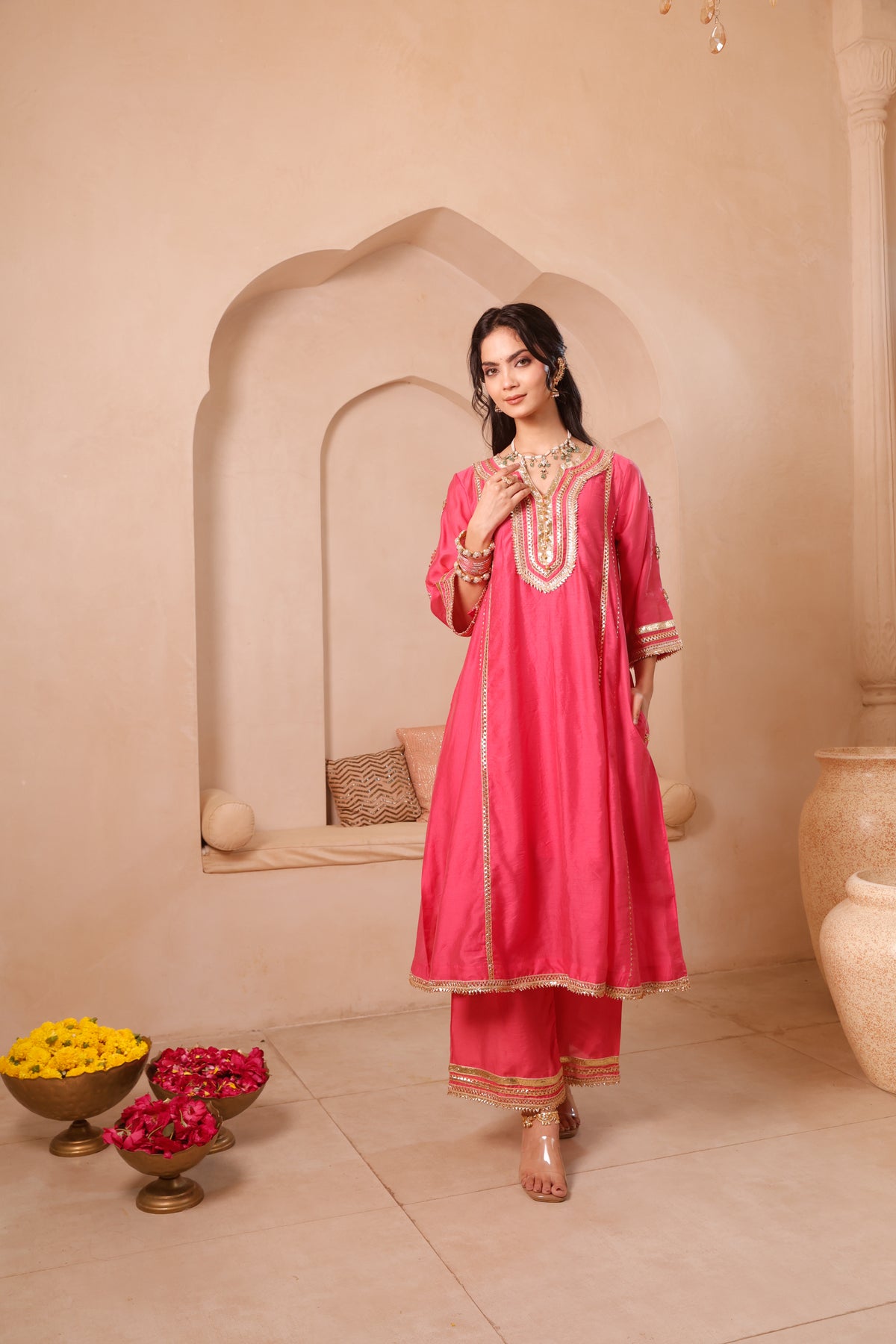 Gulnaar Rani Pink Festive Suit Set - Image 3