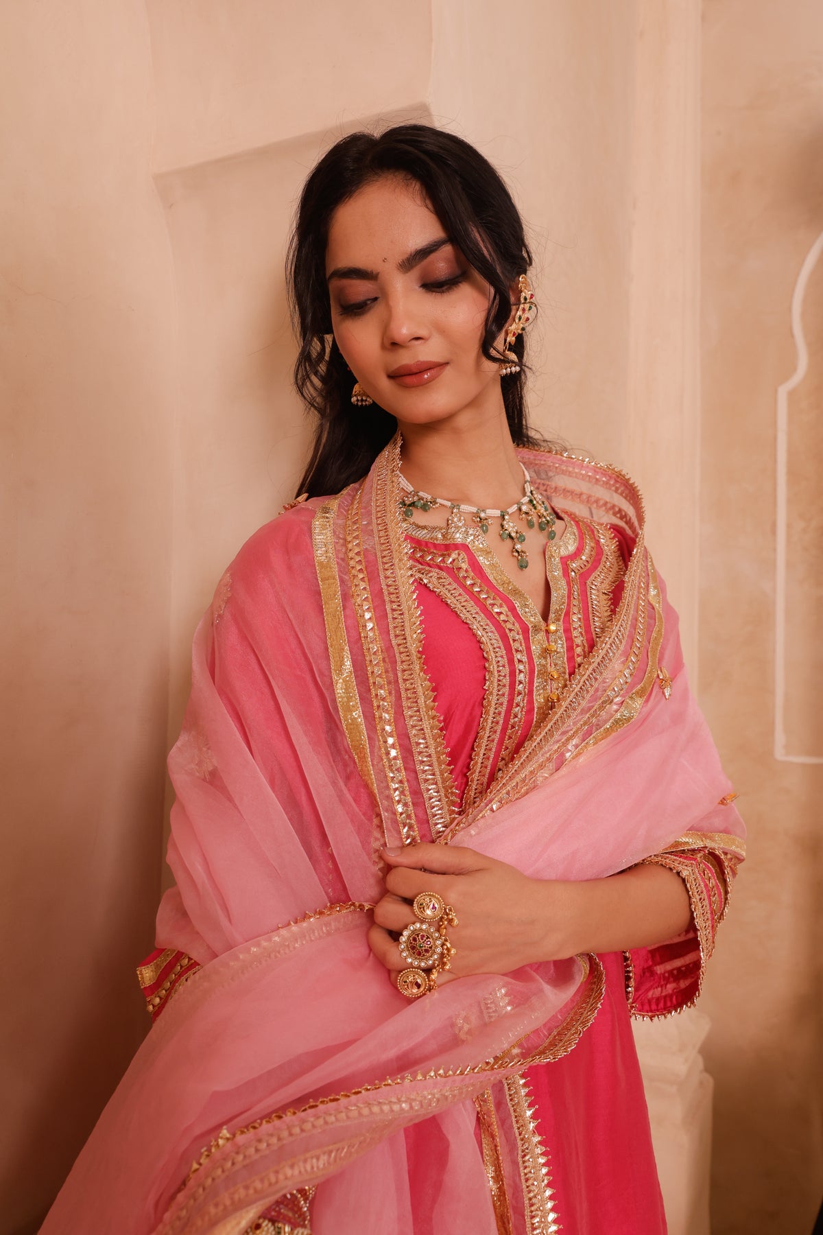 Gulnaar Rani Pink Festive Suit Set - Image 8