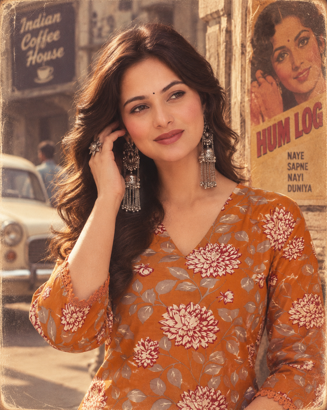 Mustard Floral Handblock Co-ord Set