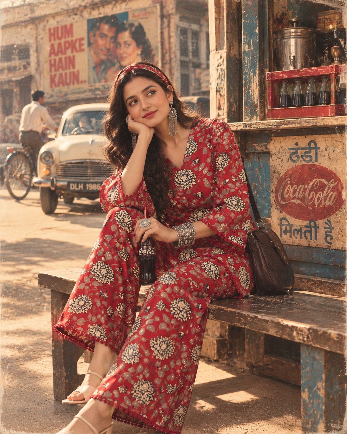 Maroon Floral Handblock Co-Ord Set