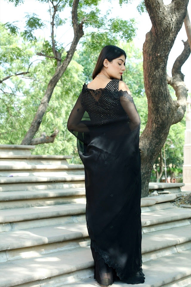Vienna black saree asrumo