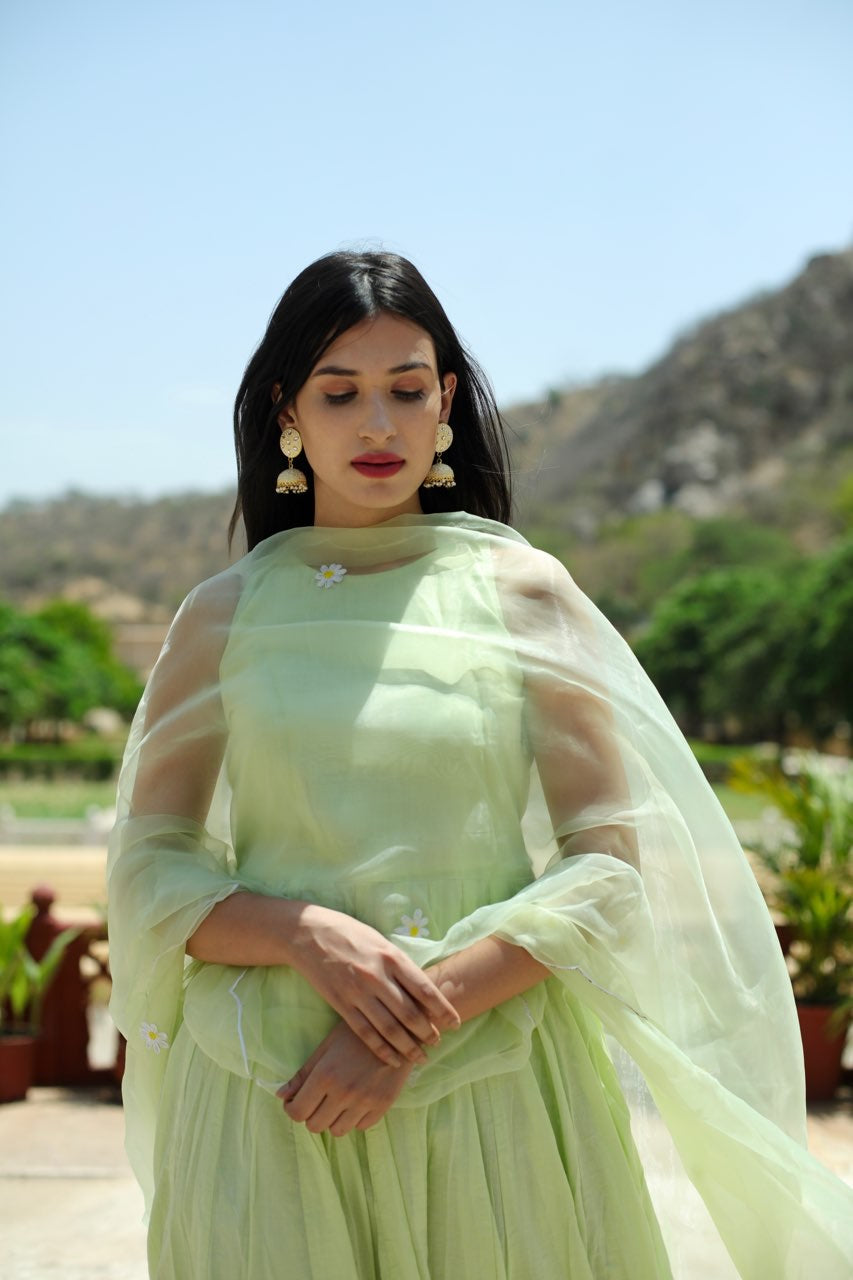 Nora pista flower anarkali Asrumo