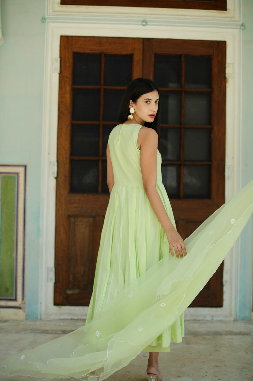 Nora pista flower anarkali Asrumo