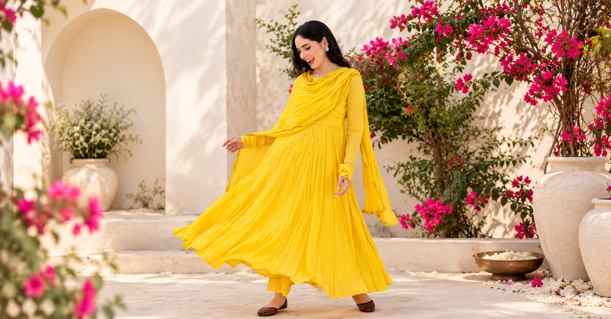 Yellow dresses for haldi