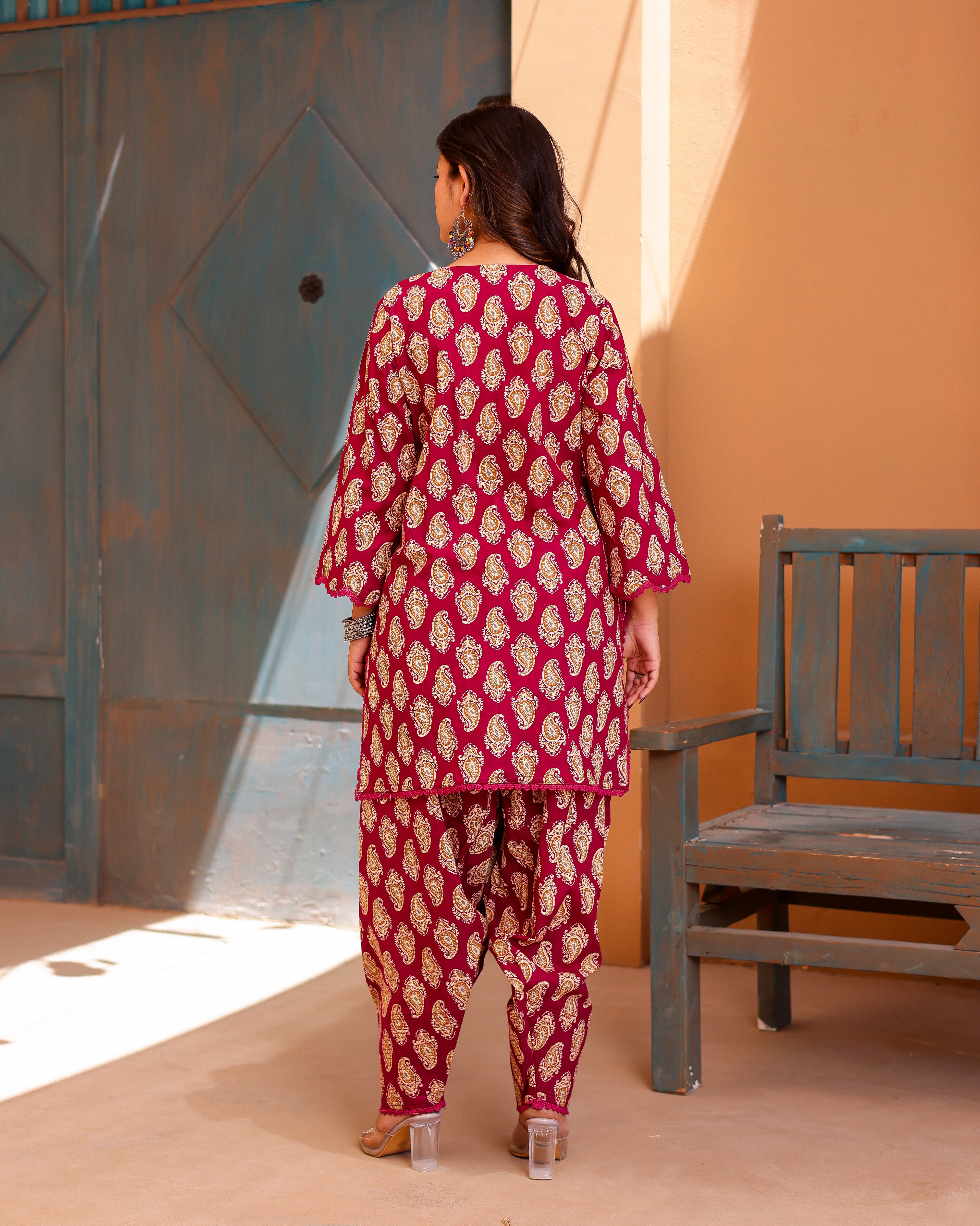 Magenta Paisley Handblock Suit Set - 001A0802.JPG