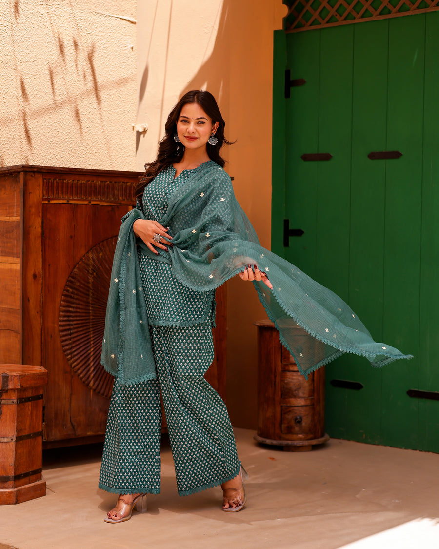 Rama Green Handblock Suit Set alternate view