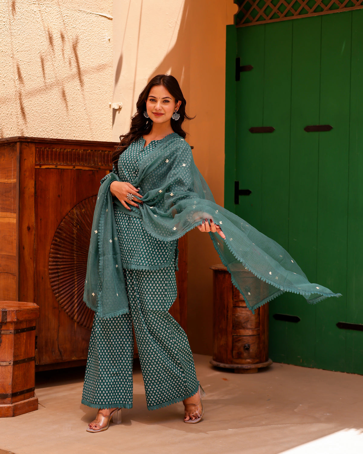 Rama Green Handblock Suit Set - 001A0898.JPG