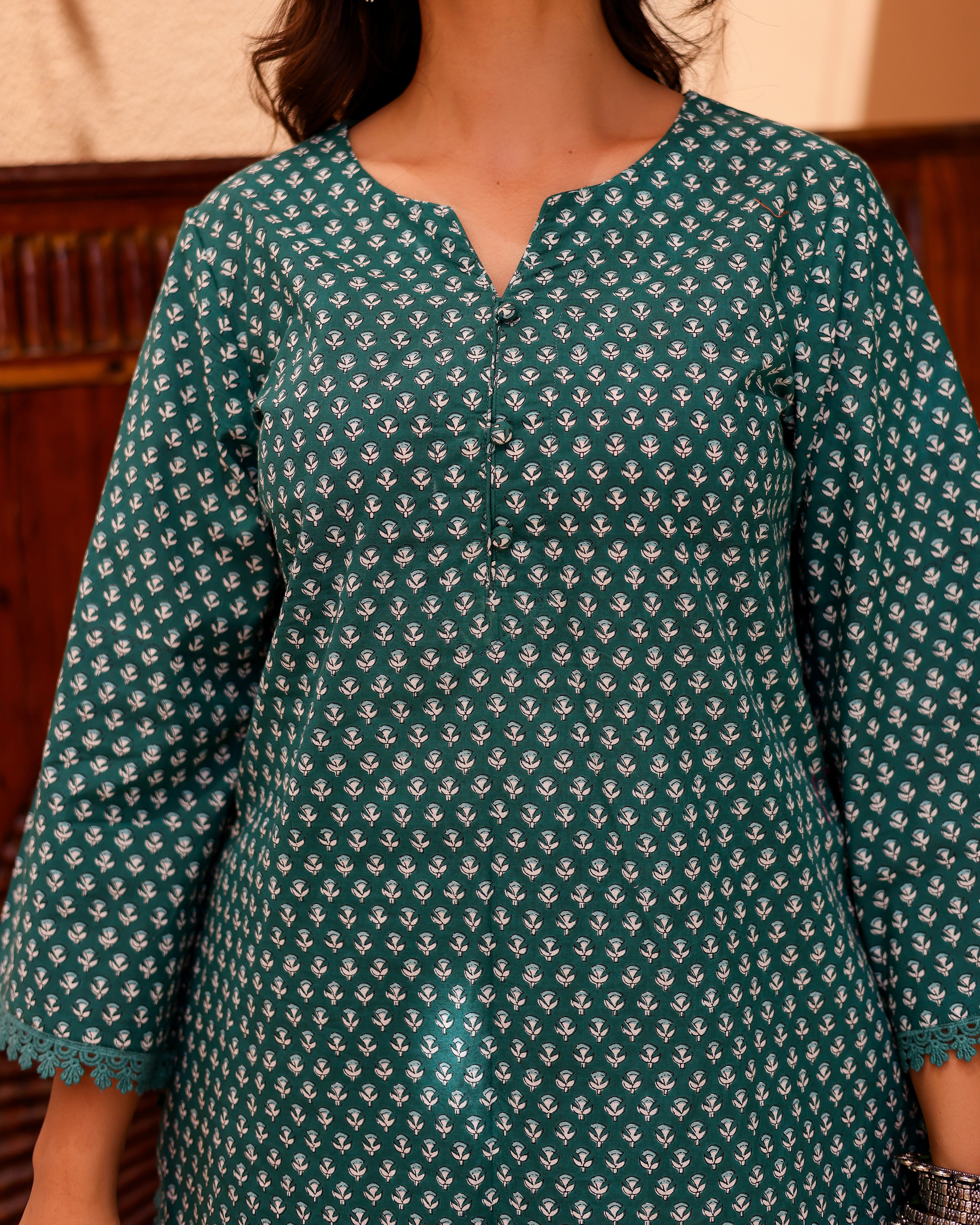 Rama Green Handblock Suit Set - 001A0901.JPG