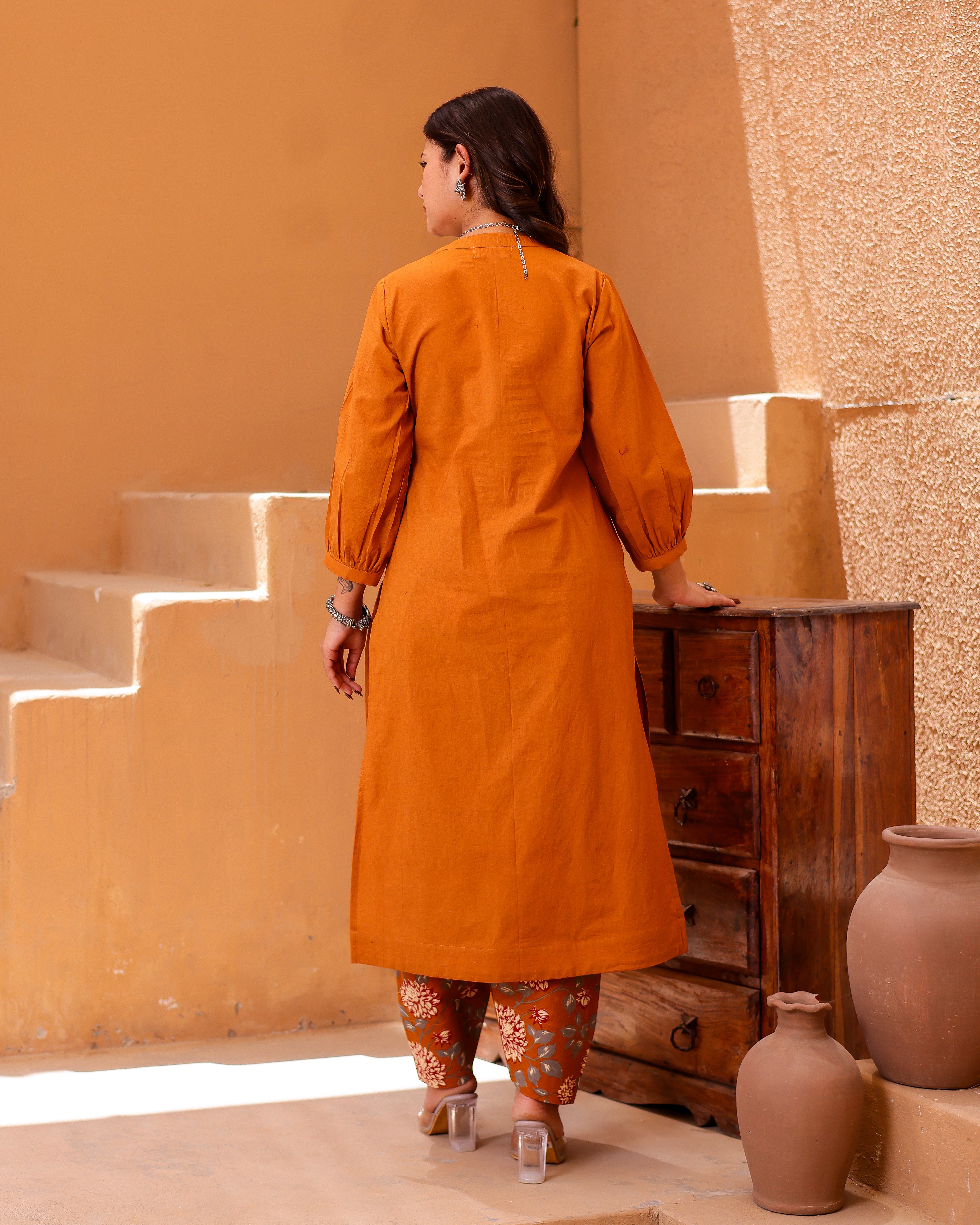 Yellow Paisley Handblock Suit Set - 001A0982.JPG
