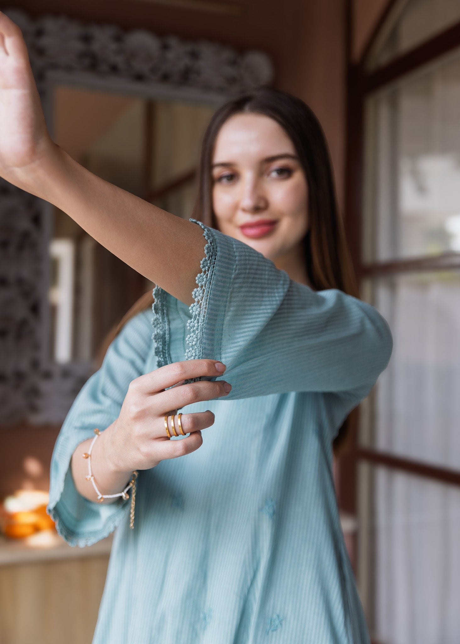 Mint Silly Cottan 3 Kali Suit Set