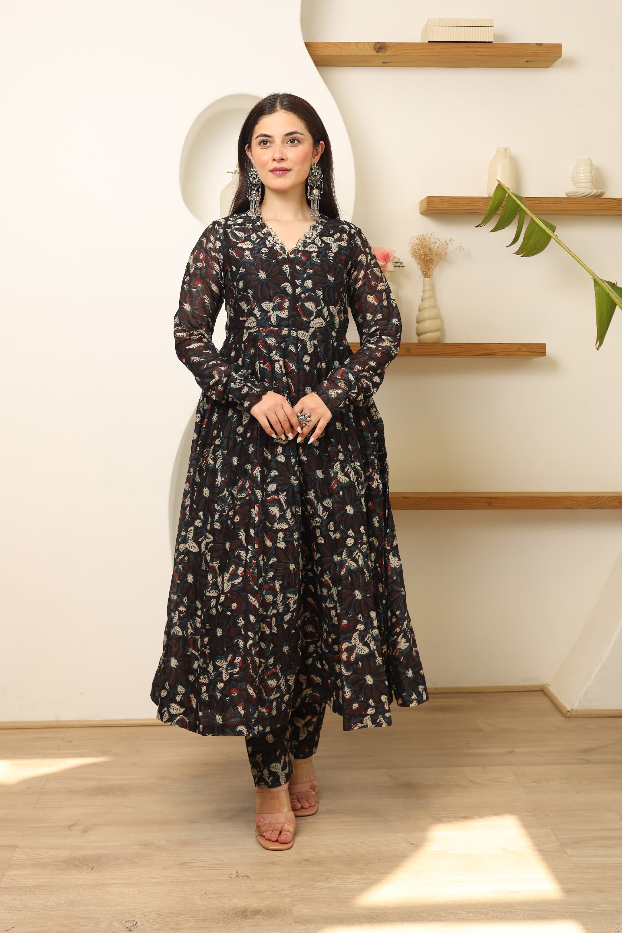 Midnight Elegance Anarkali Suit Set Asrumo