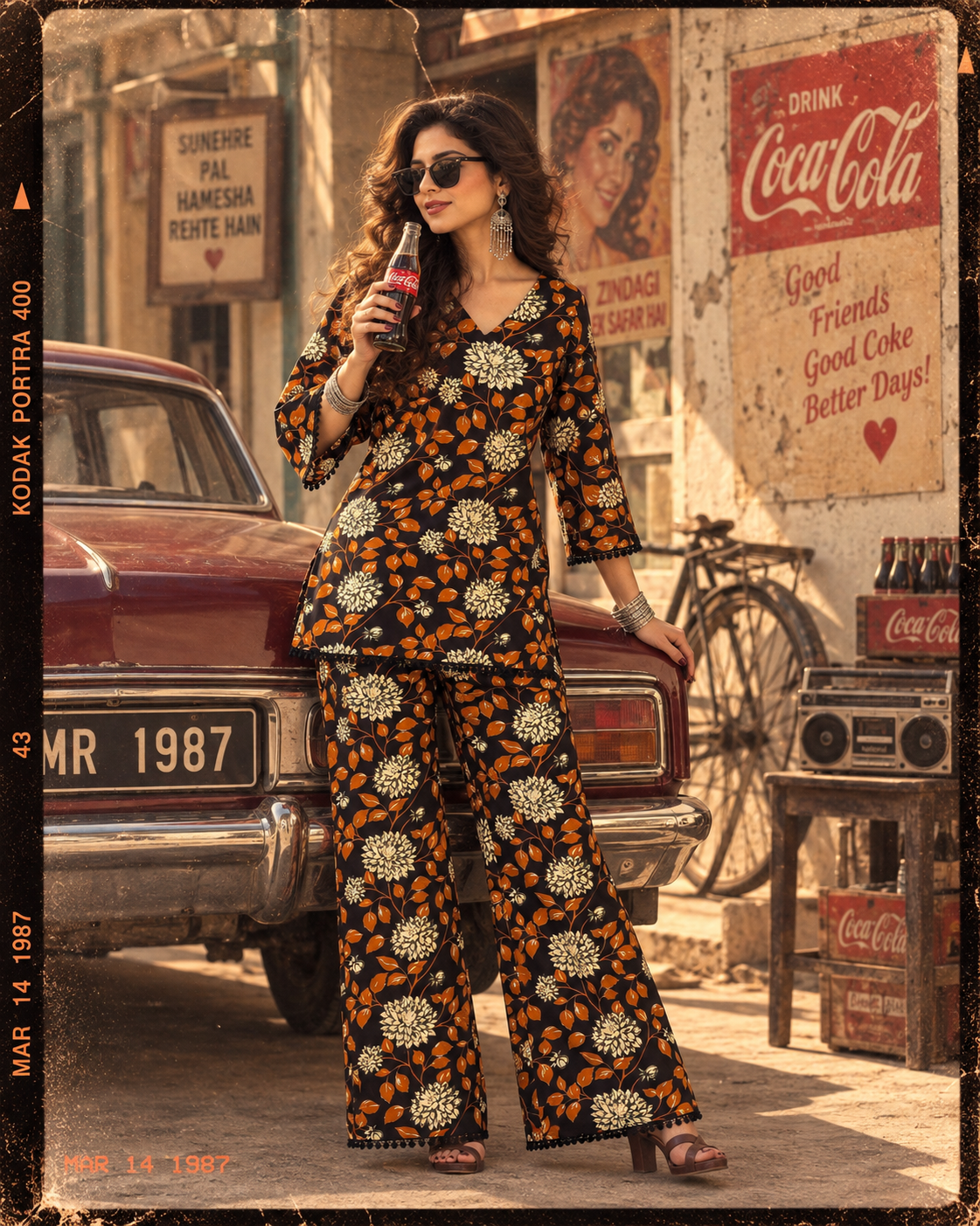 Black Hand-Block Co-ord Set