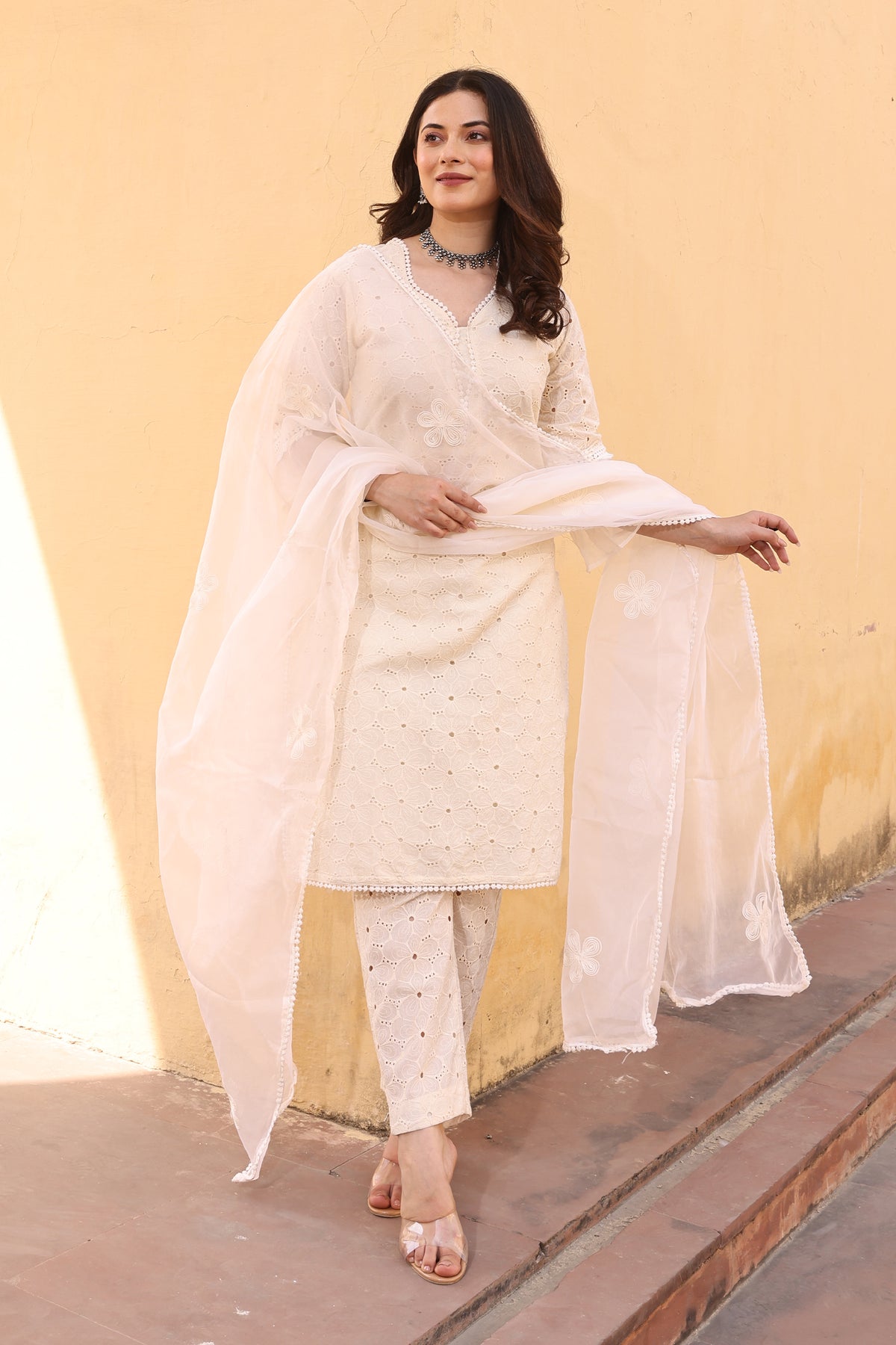 White Kurta Set