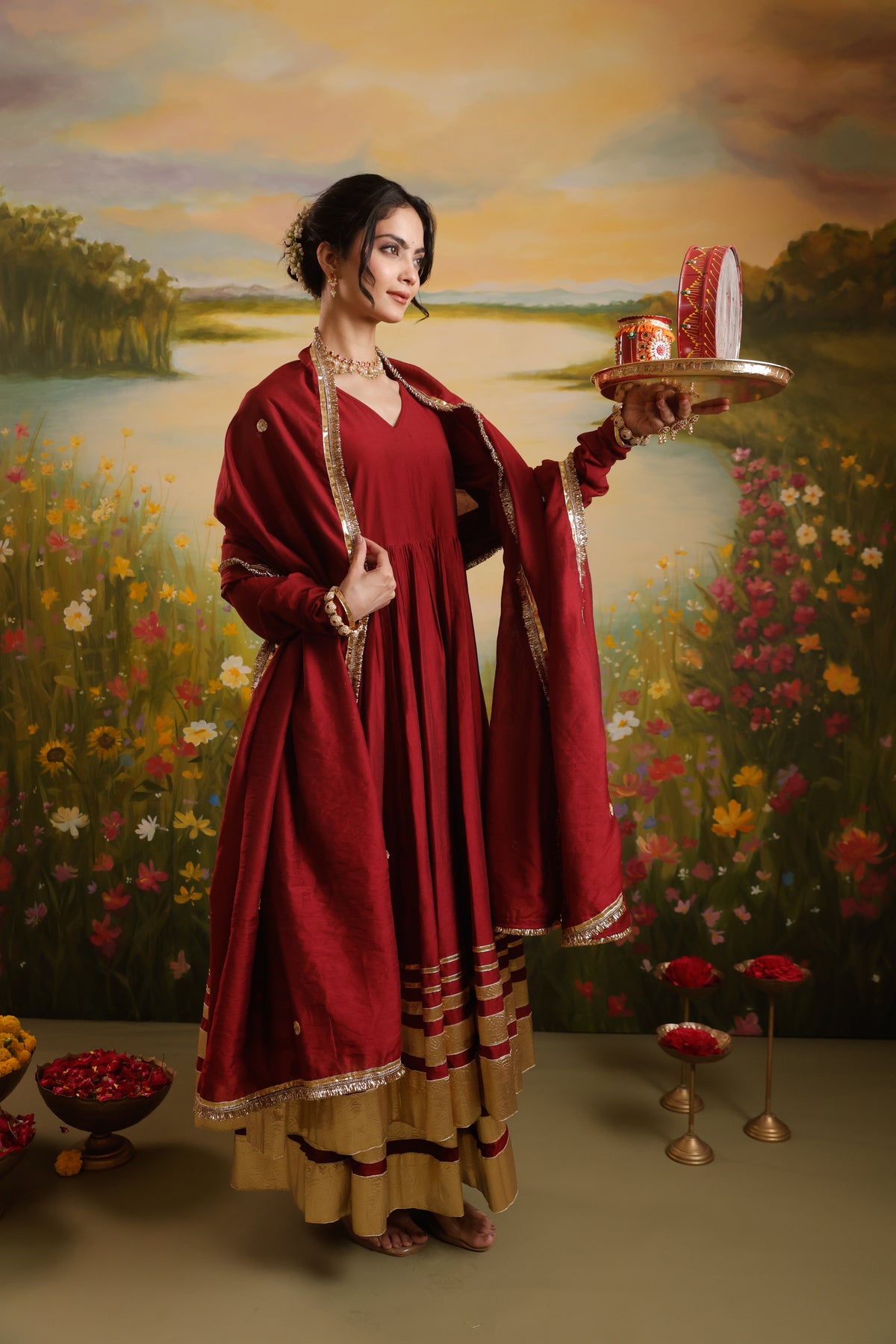 Ruhani Maroon Chanderi Anarkali Set | AS-PFC-3 (8).jpg