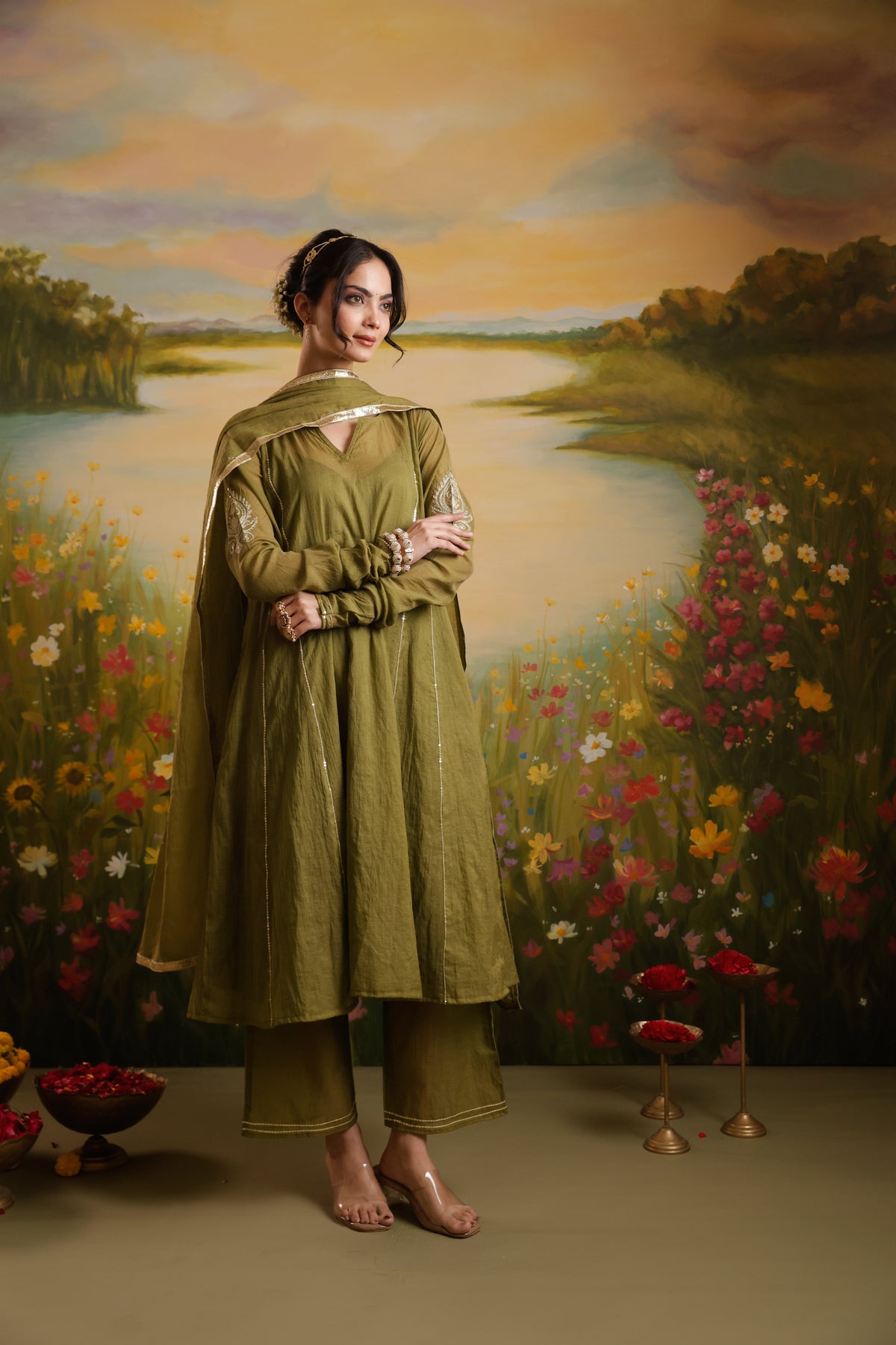 Saanjh Olive Green Chanderi Suit Set | AS-PFC-6 (3).jpg