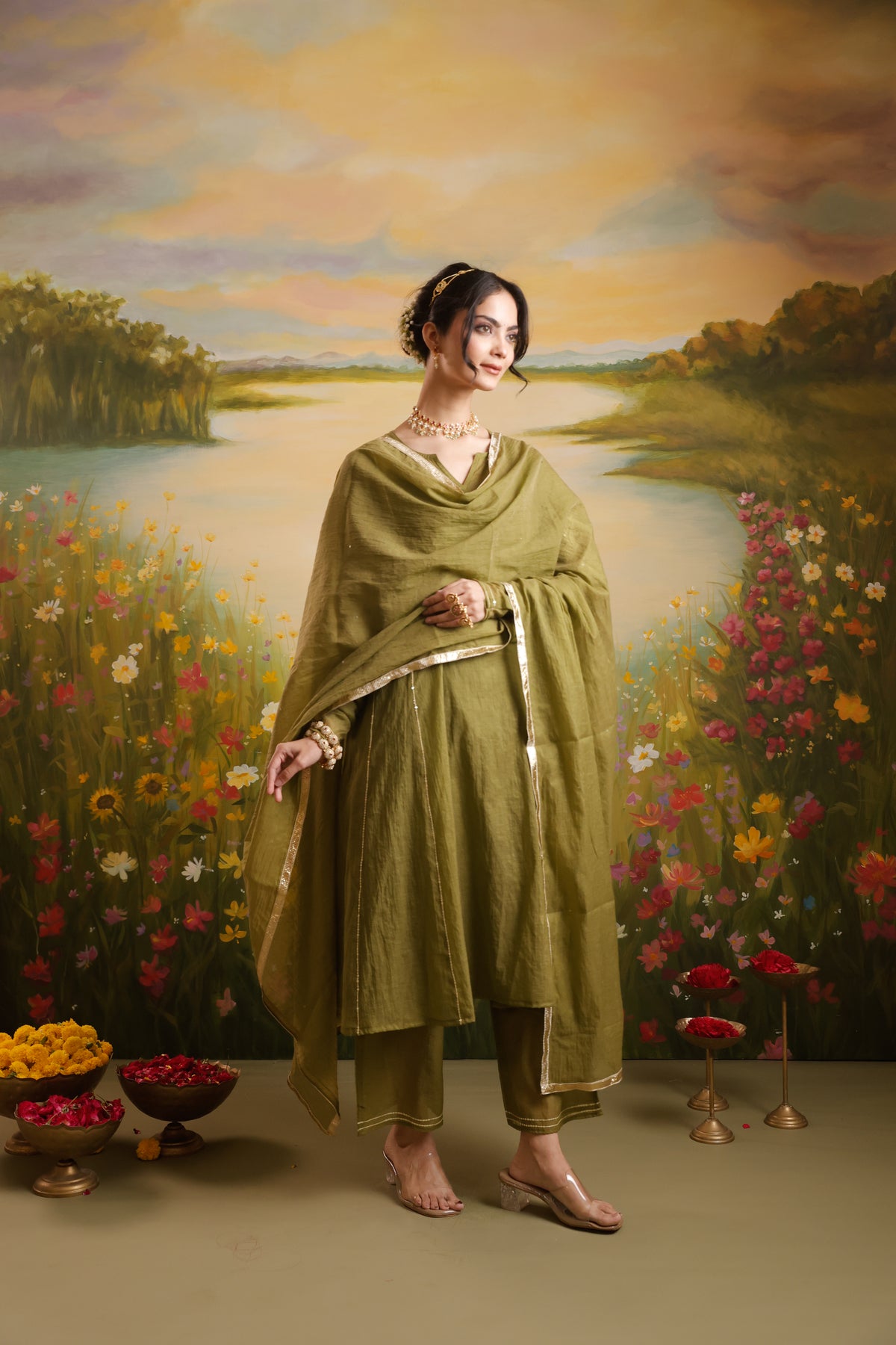 Saanjh Olive Green Chanderi Suit Set | AS-PFC-6 (5).jpg