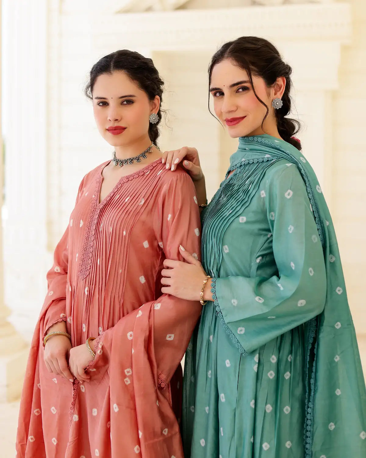 Terra Bloom Chanderi Hand Bandhej Suit Set with Dupatta - AS-TTME-24 (3)
