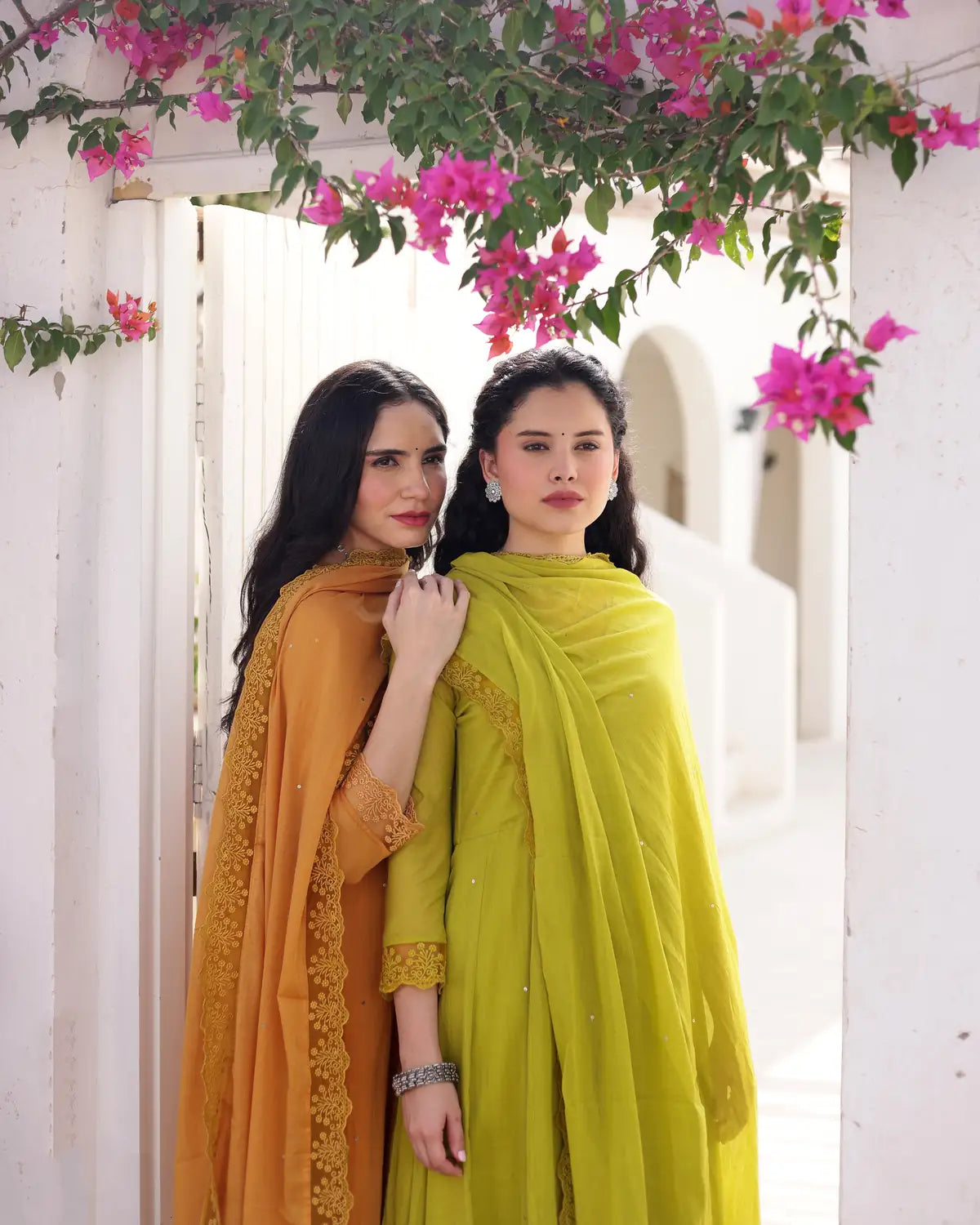 Zariya Pistachio Cotton Mulmul Taari Embroidered Anarkali Suit Set - AS-TTME-7 (1)