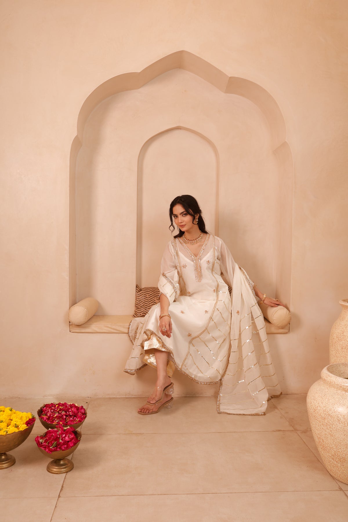 Chaandni Ivory Gota Suit Set - Image 1